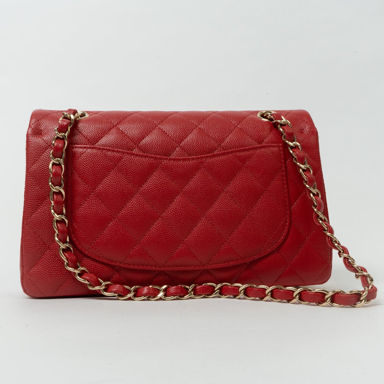 22P Red Caviar Quilted Classic Flap Small LGHW