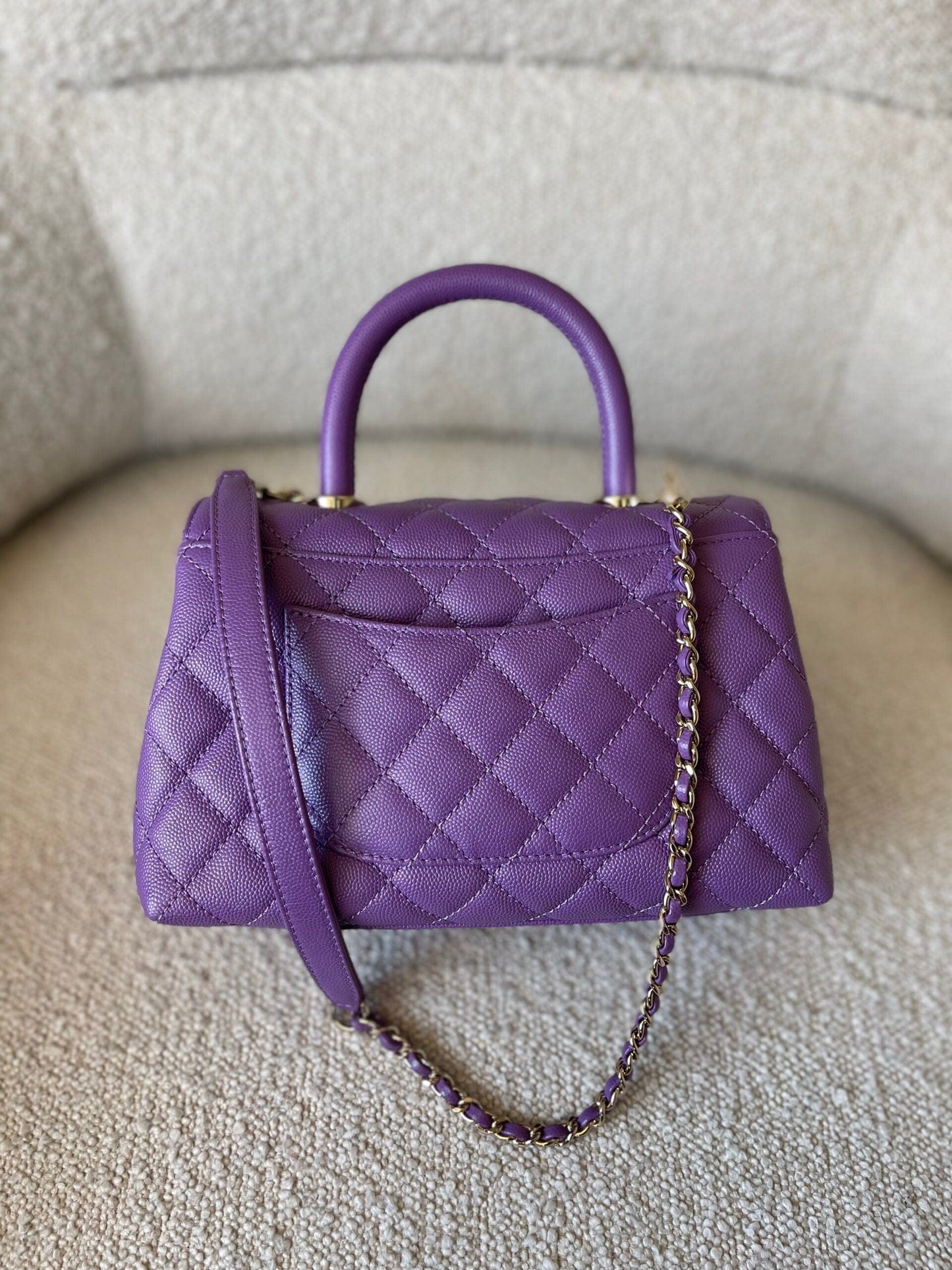 22P Violet Caviar Coco Handle Small LGHW