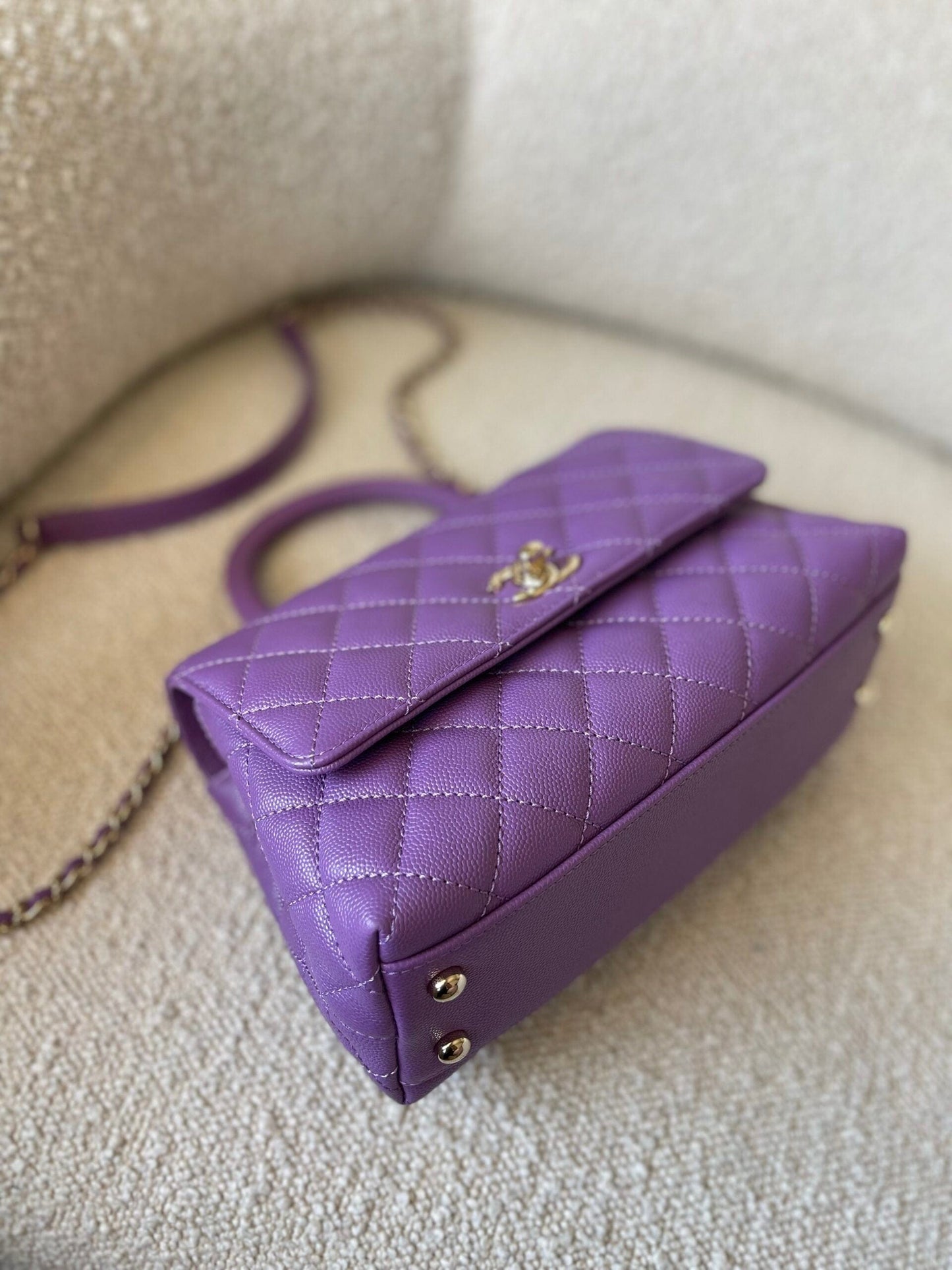 22P Violet Caviar Coco Handle Small LGHW