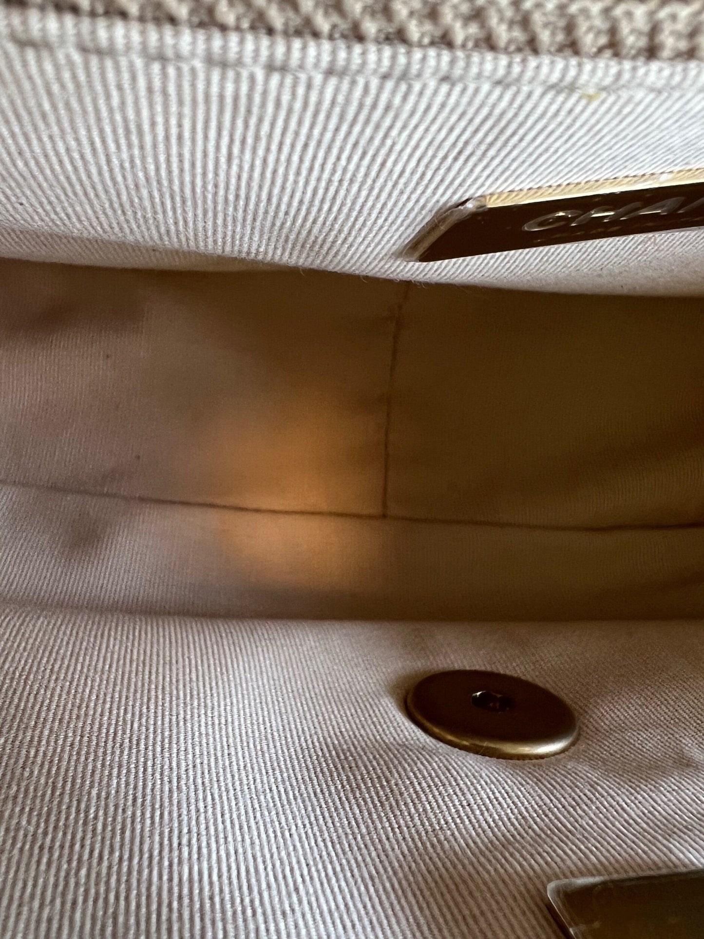 22P White Lambskin Quilted 19 Flap Small MHW