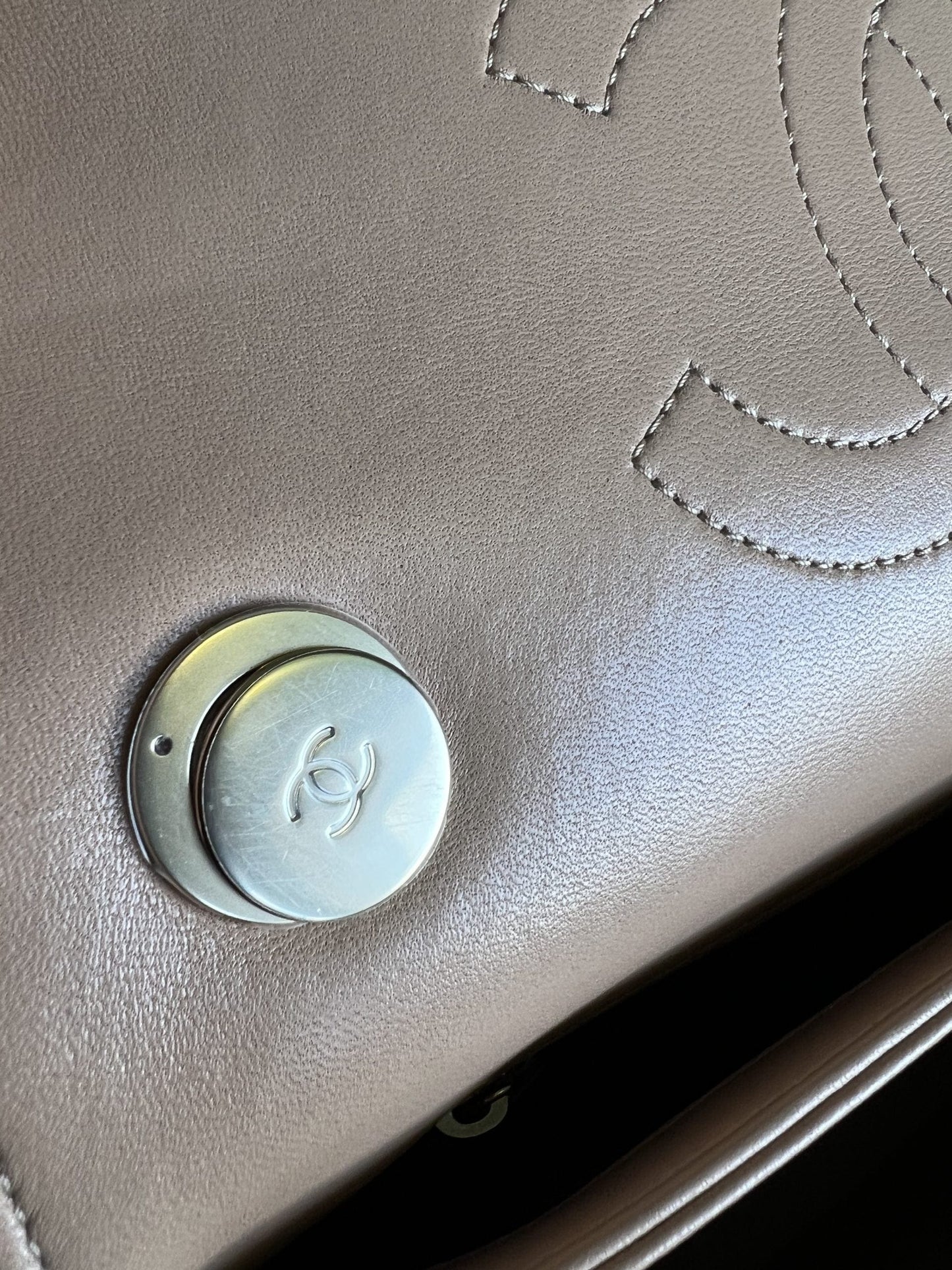 22S Beige Lambskin Quilted Trendy CC LGHW