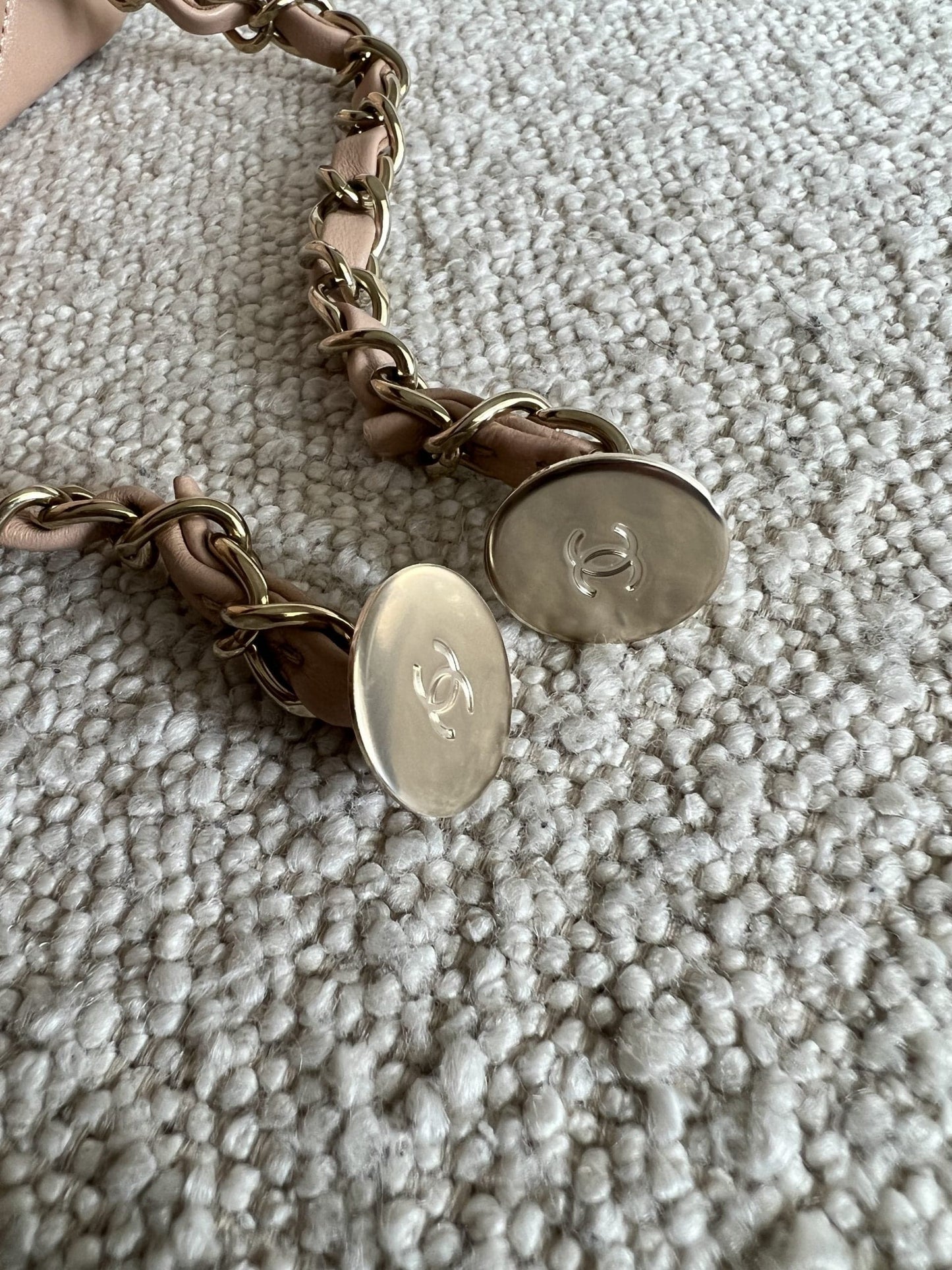 22S Beige Lambskin Quilted Trendy CC Light Gold Hardware