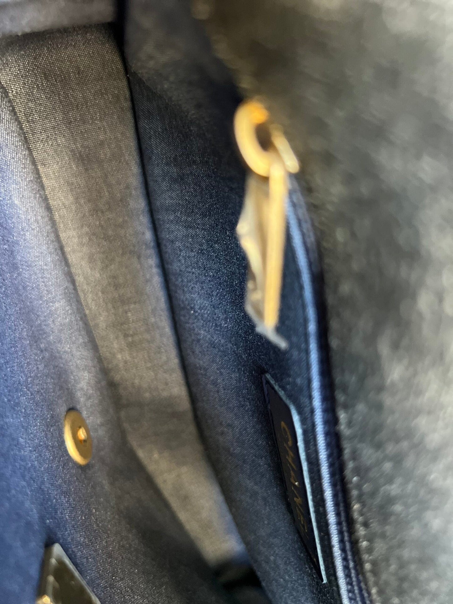 22S Black Denim CC Quilted Funky Town Flap