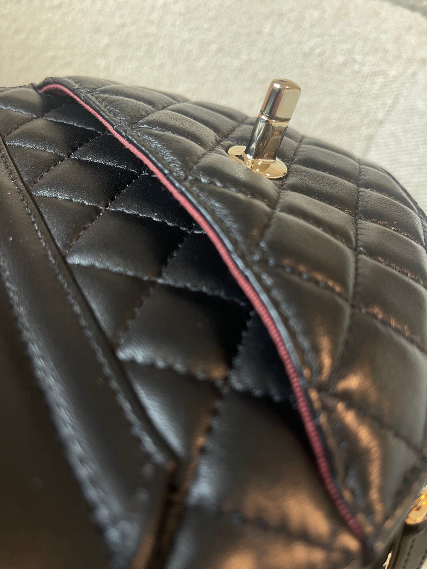 22S CC In Love Black Lambskin Quilted Large Heart Bag LGHW