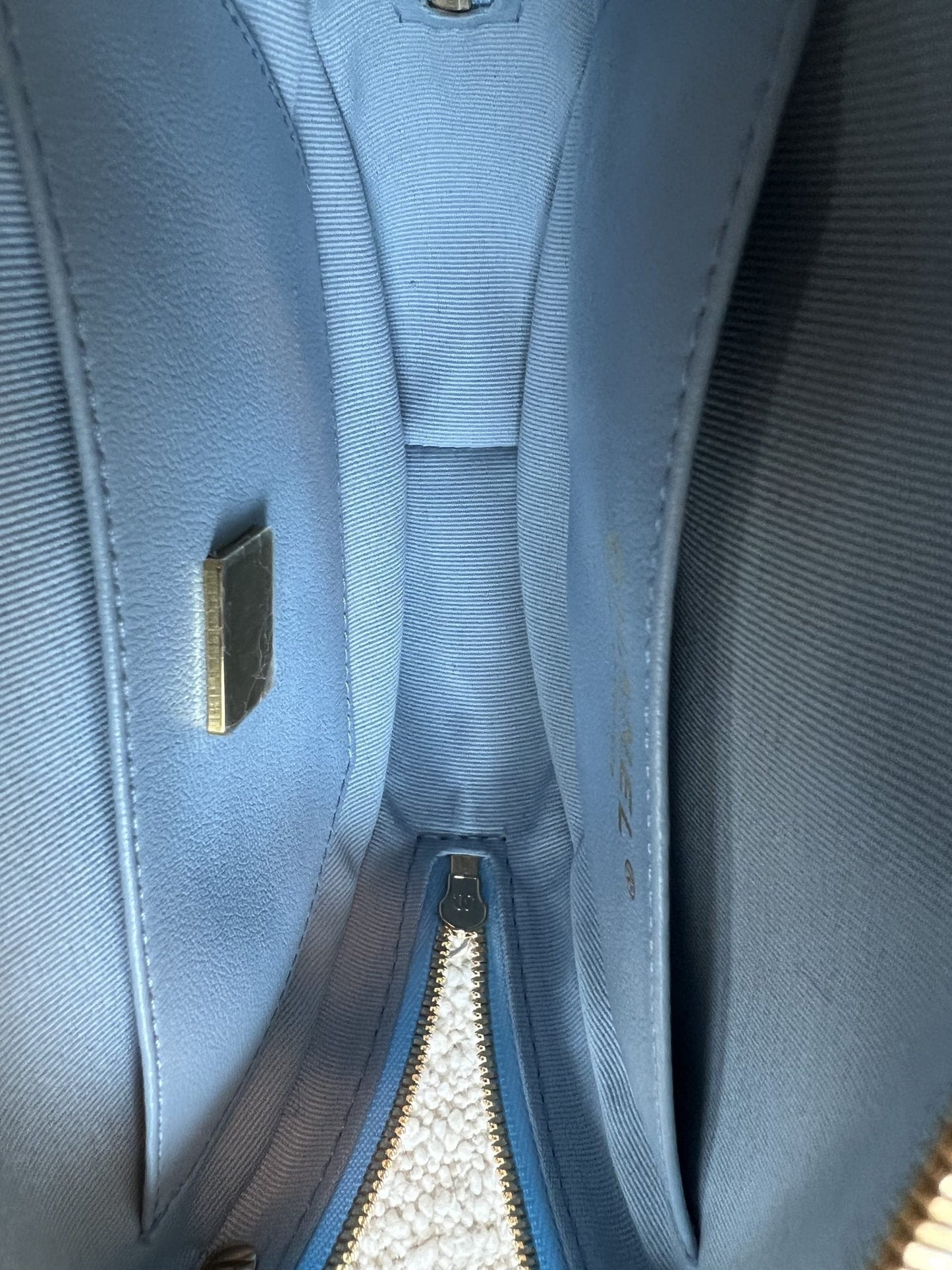 22S CC In Love Blue Lambskin Quilted Large Heart Bag LGHW