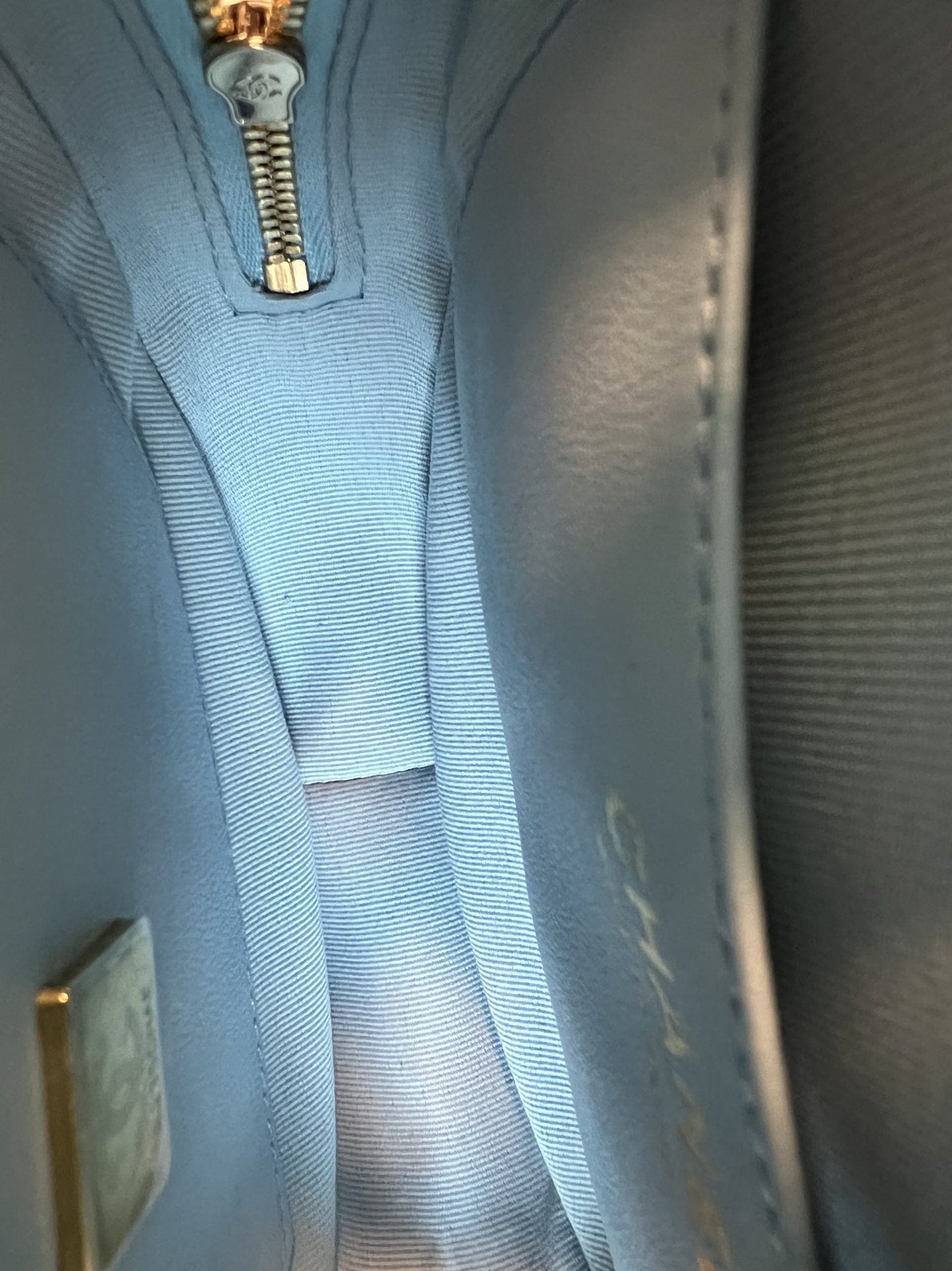 22S CC In Love Blue Lambskin Quilted Large Heart Bag LGHW