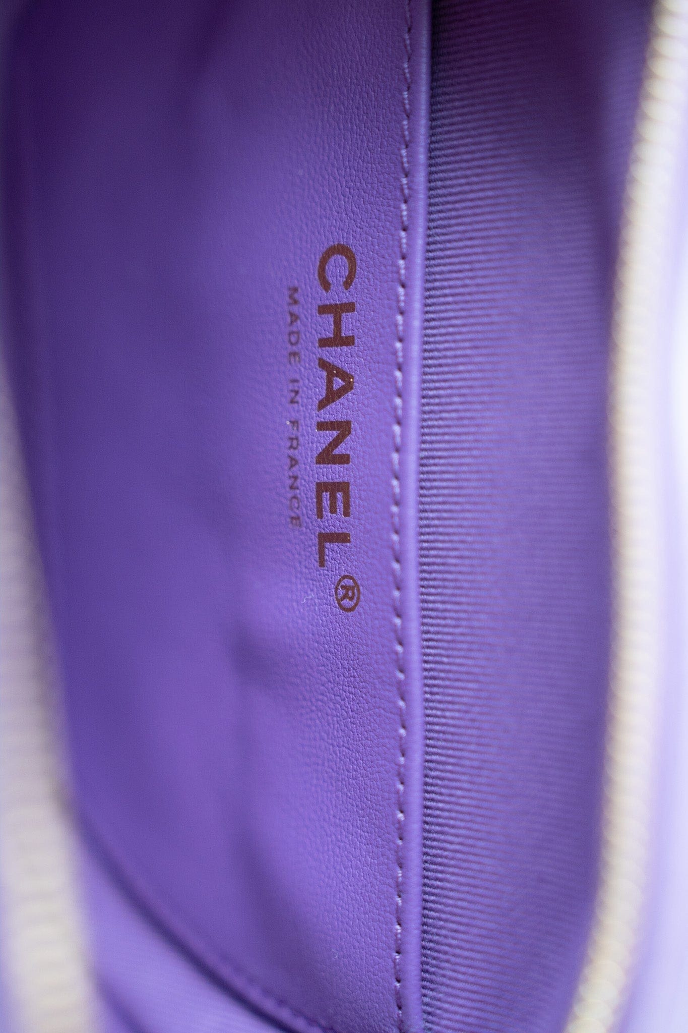 22S CC In Love Purple Lambskin Quilted Large Heart Bag