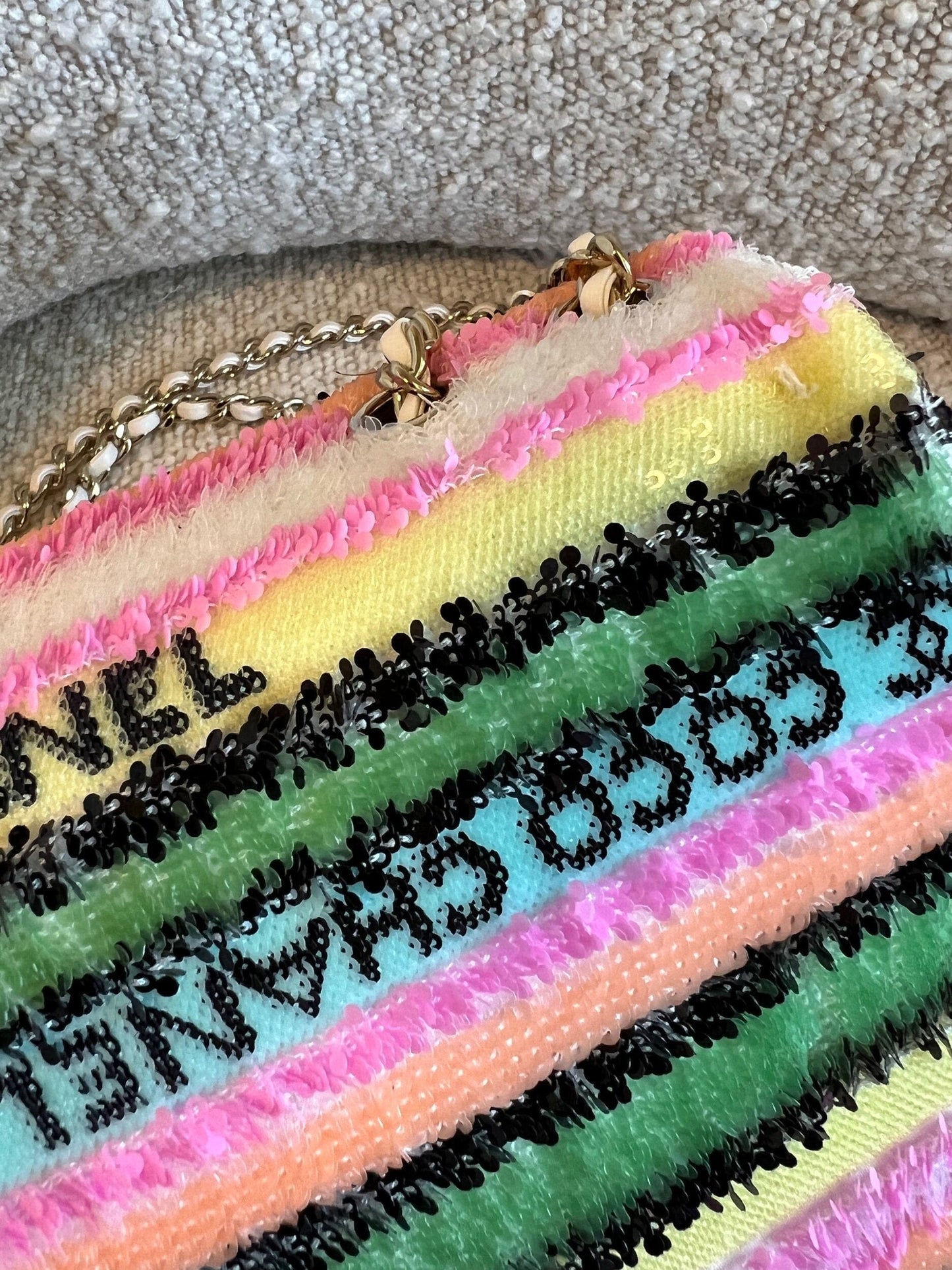 22S Mini Sequins & Gold-Tone Metal Multicolor Flap LGHW