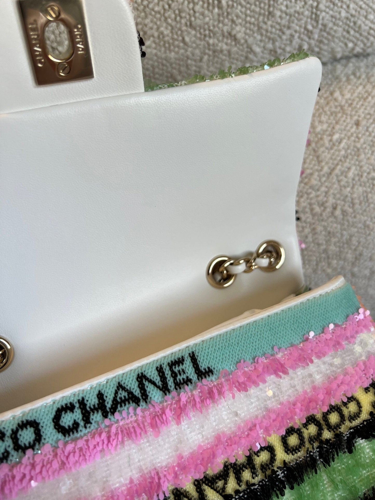 22S Mini Sequins & Gold-Tone Metal Multicolor Flap LGHW