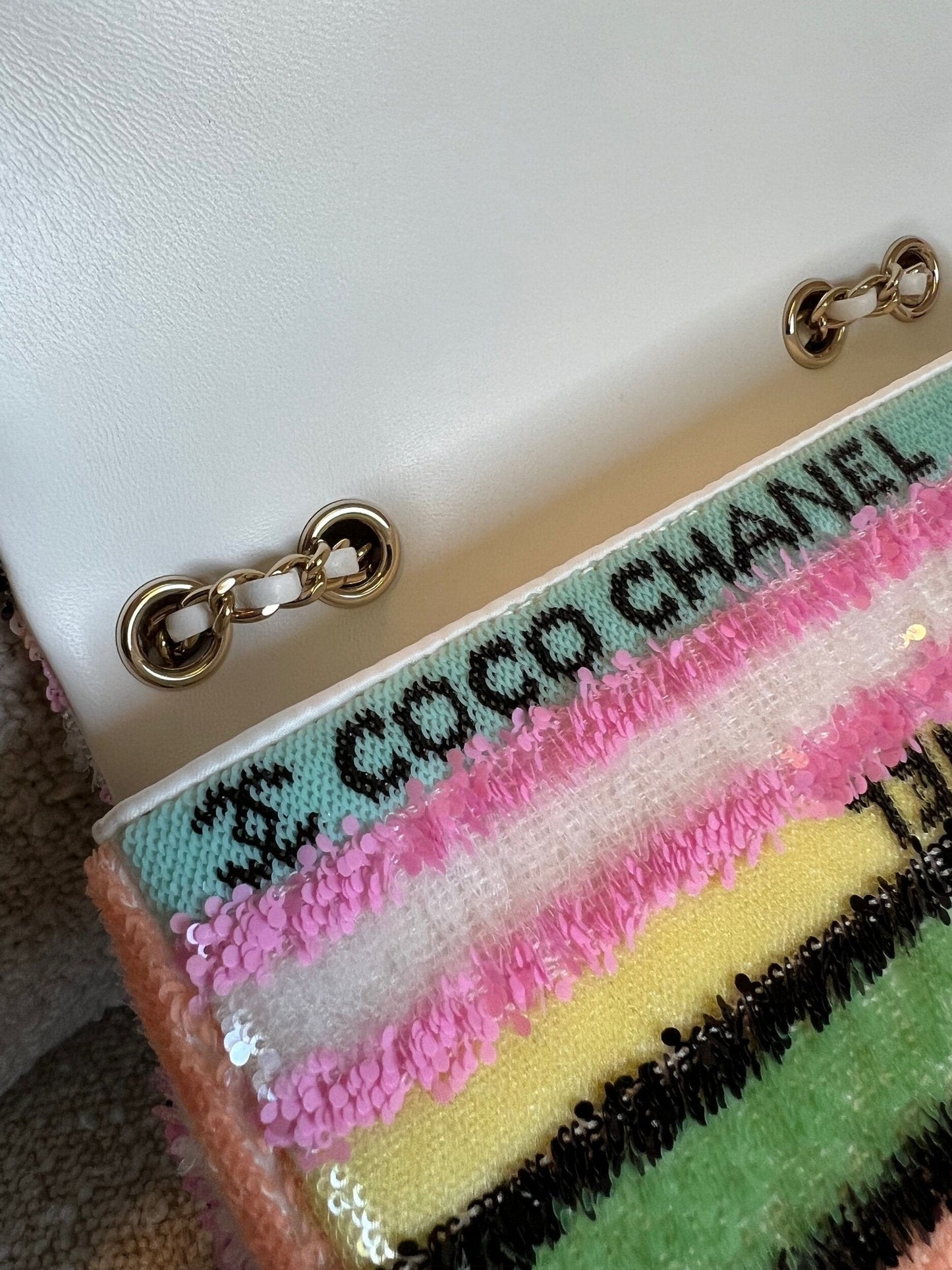 22S Mini Sequins & Gold-Tone Metal Multicolor Flap LGHW