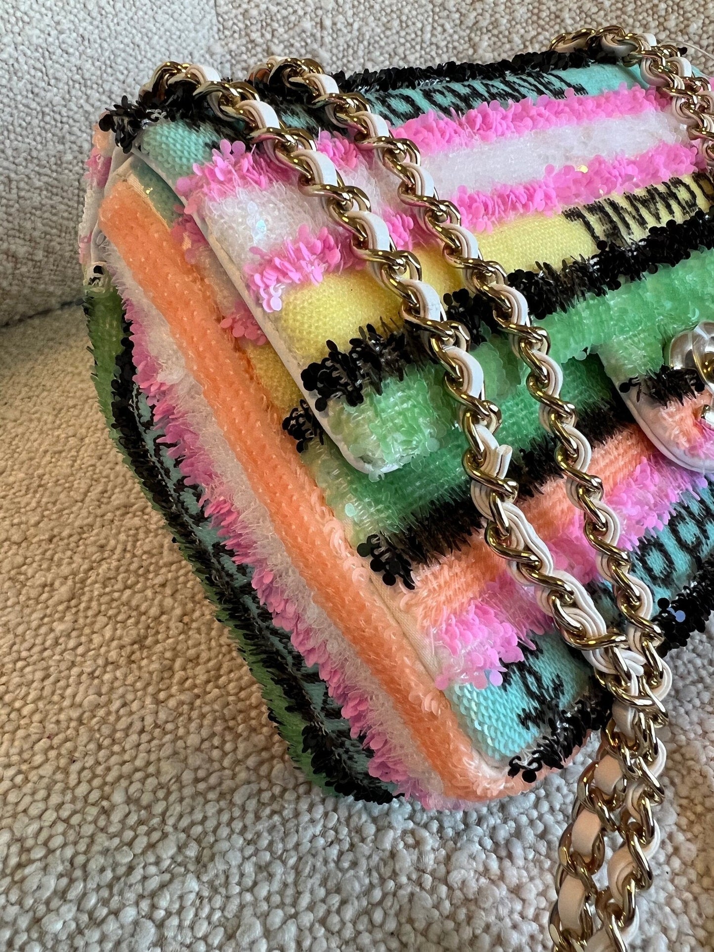 22S Mini Sequins & Gold-Tone Metal Multicolor Flap LGHW