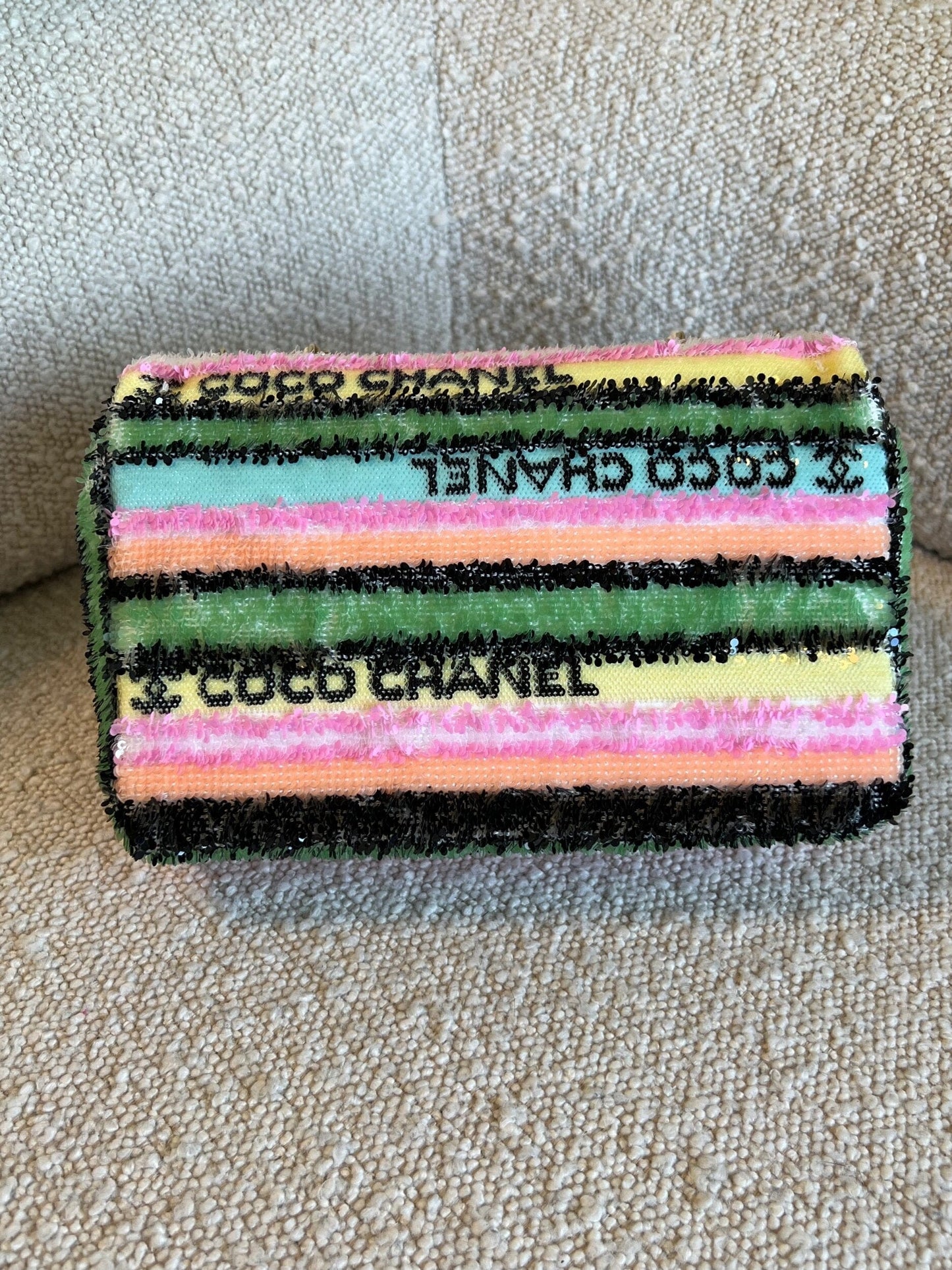 22S Mini Sequins & Gold-Tone Metal Multicolor Flap LGHW