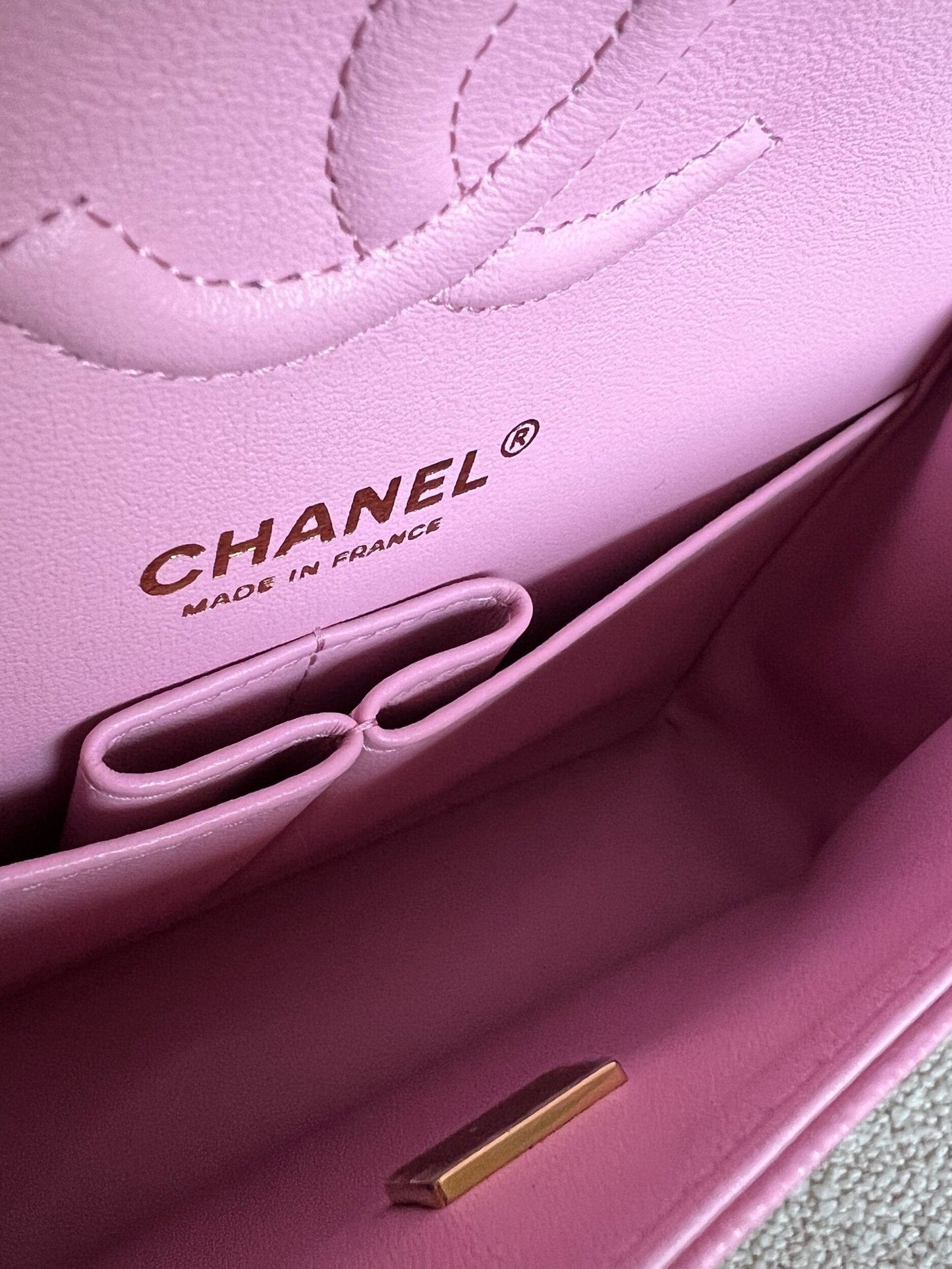 22S Pink Caviar Quilted Classic Flap Small LGHW