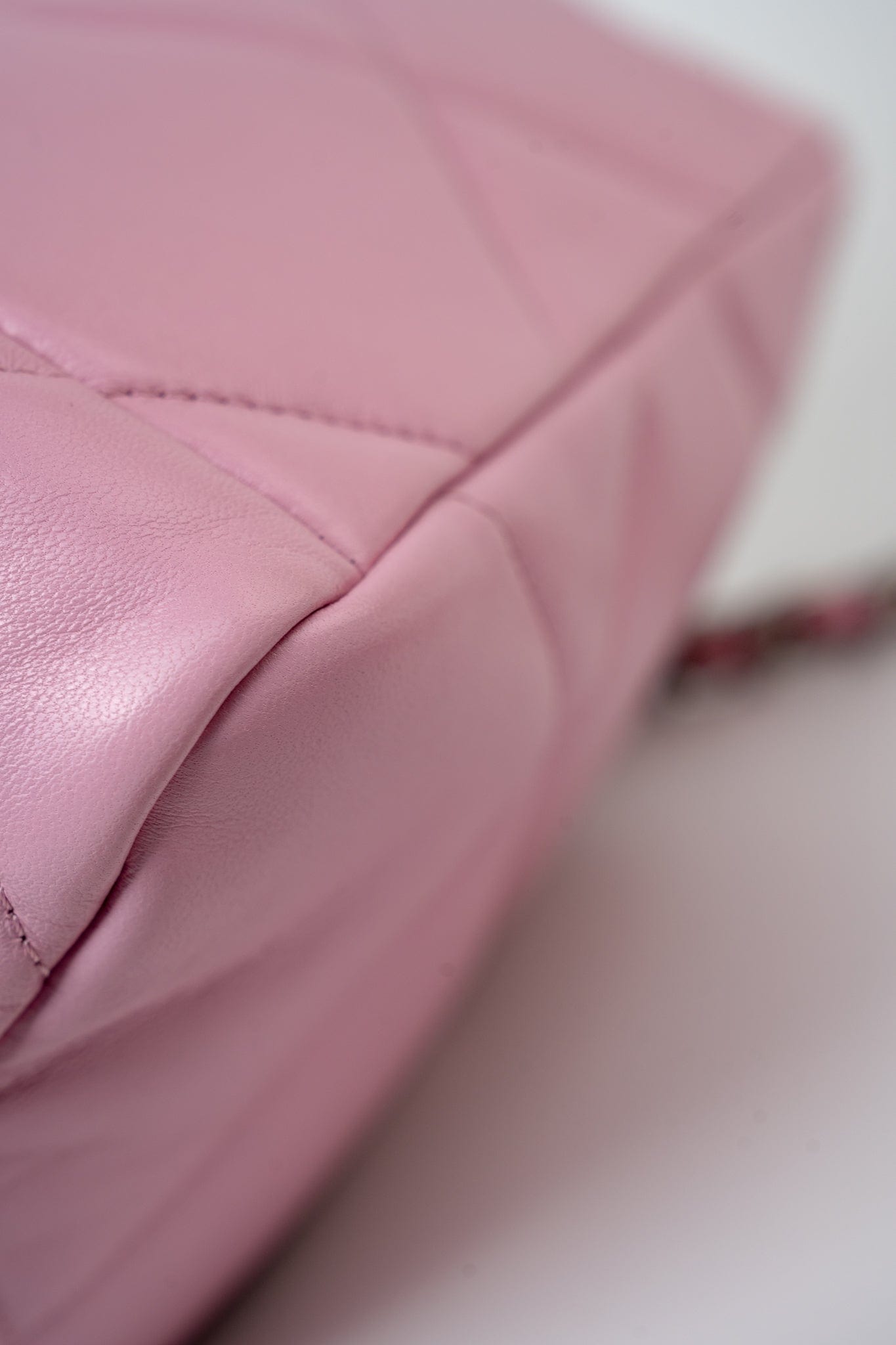 22S Pink Lambskin Quilted 19 Small Reverse Mixed Hardware