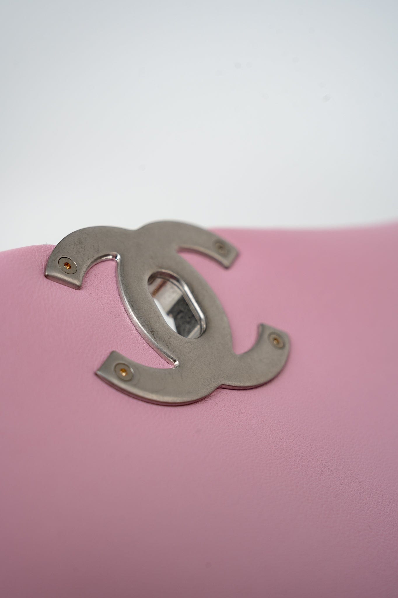 22S Pink Lambskin Quilted 19 Small Reverse Mixed Hardware