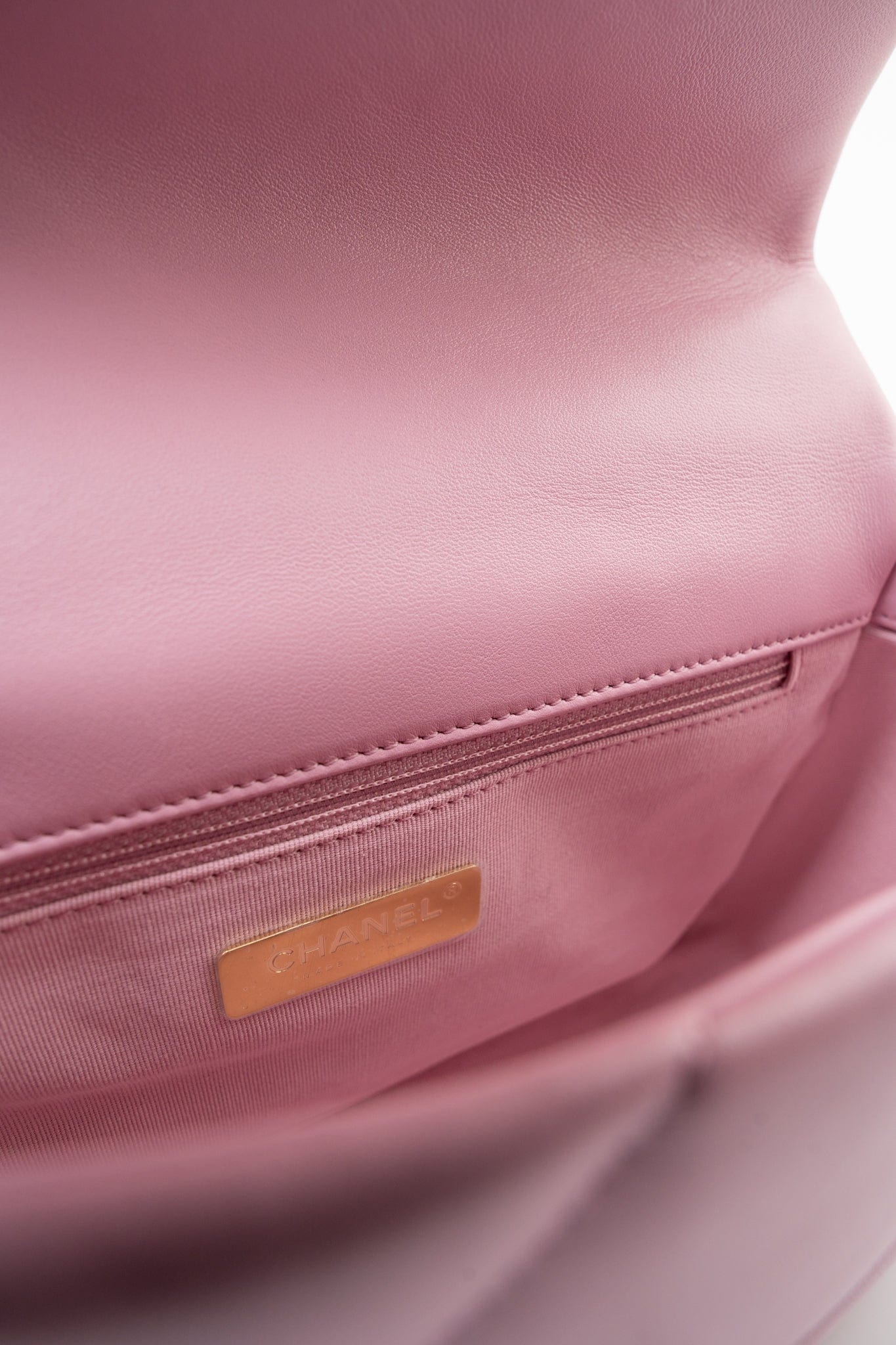 22S Pink Lambskin Quilted 19 Small Reverse Mixed Hardware