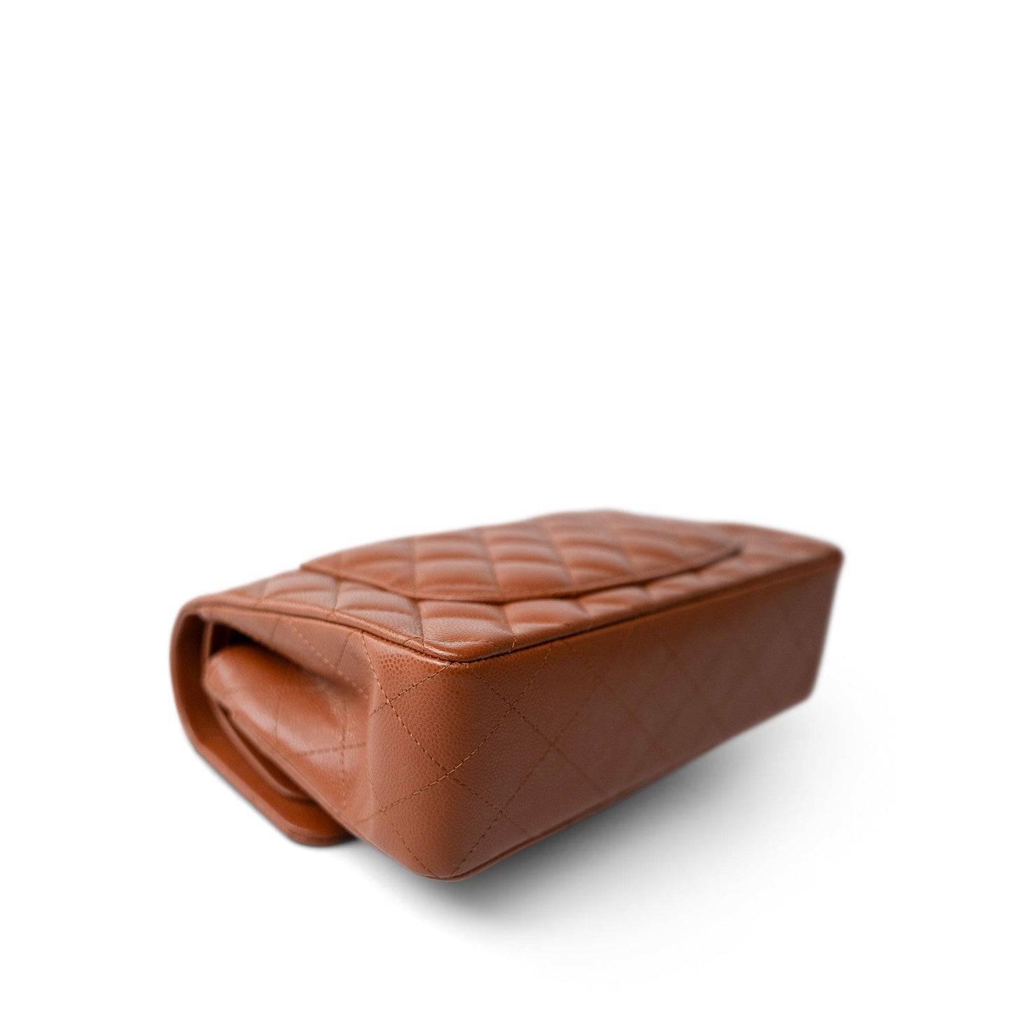 23A Light Brown Caviar Quilted Classic Flap Small Light Gold Hardware