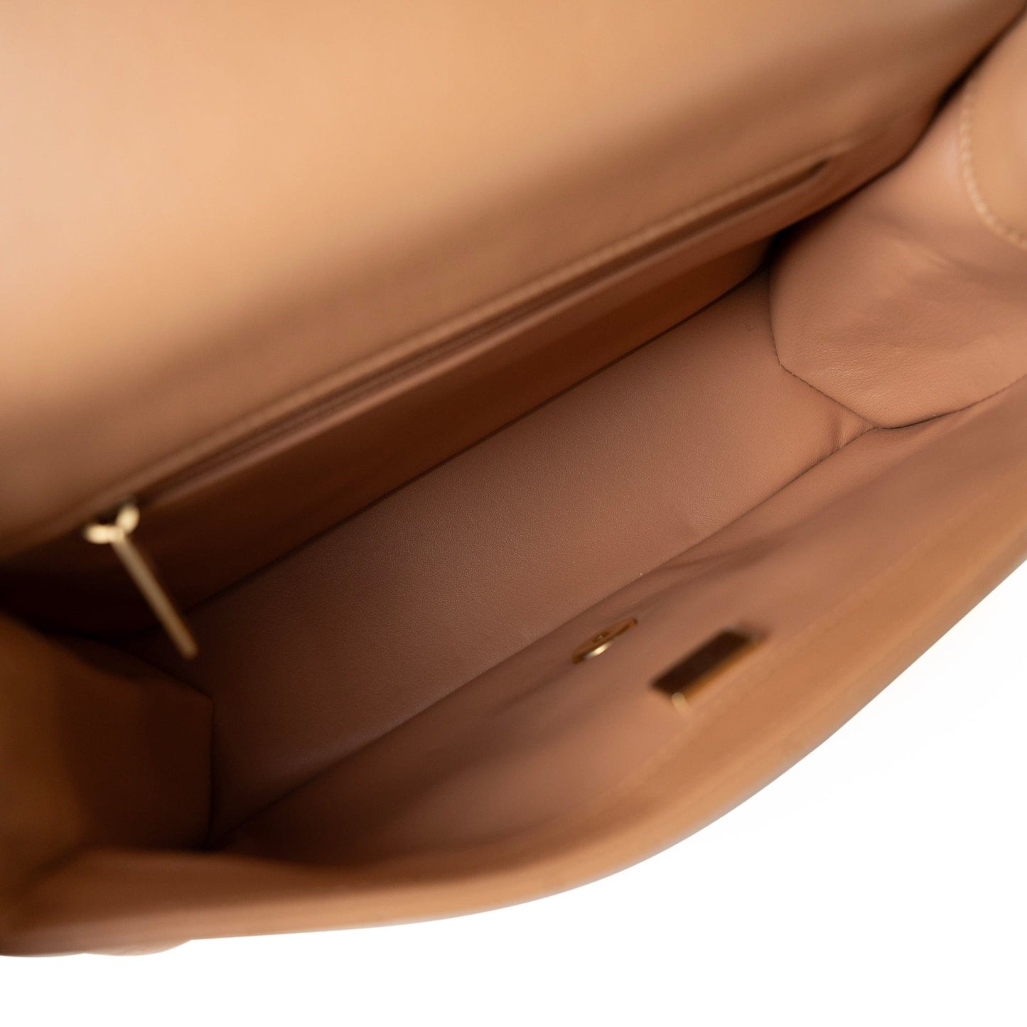 23P Caramel Quilted Chanel Chain Single Flap Bag Antique Gold Hardware