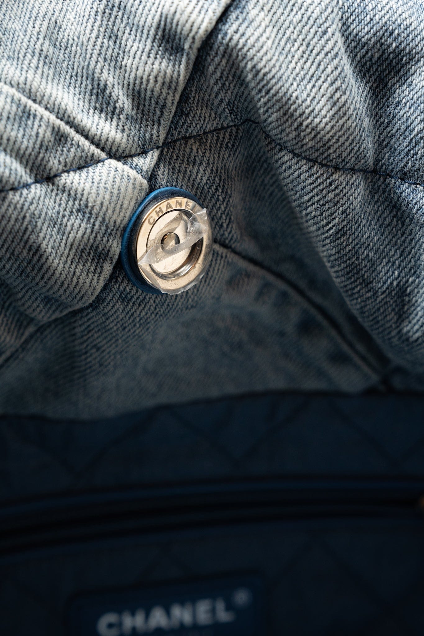 23P Denim Quilted 22 Small Drawstring Bag