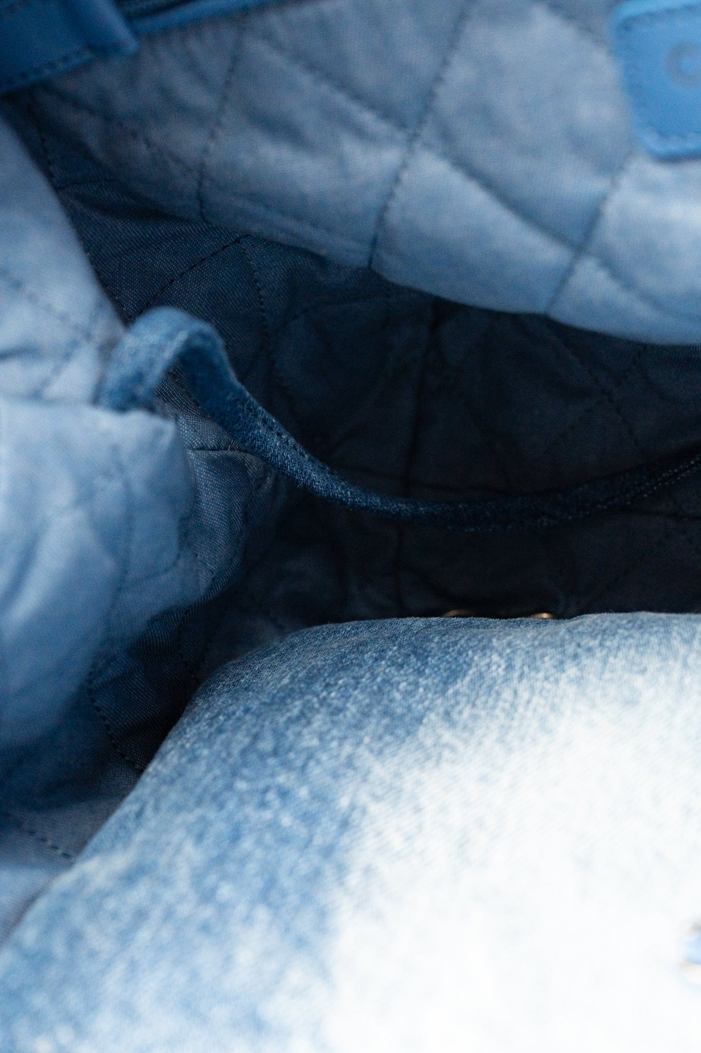 23P Denim Quilted 22 Small Drawstring Bag