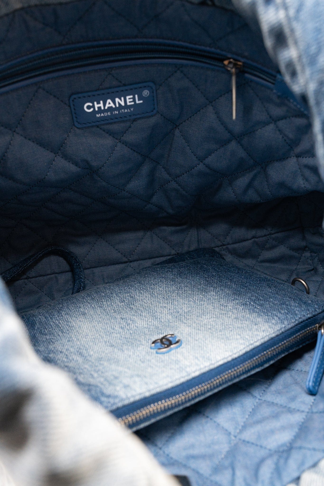 23P Denim Quilted 22 Small Drawstring Bag