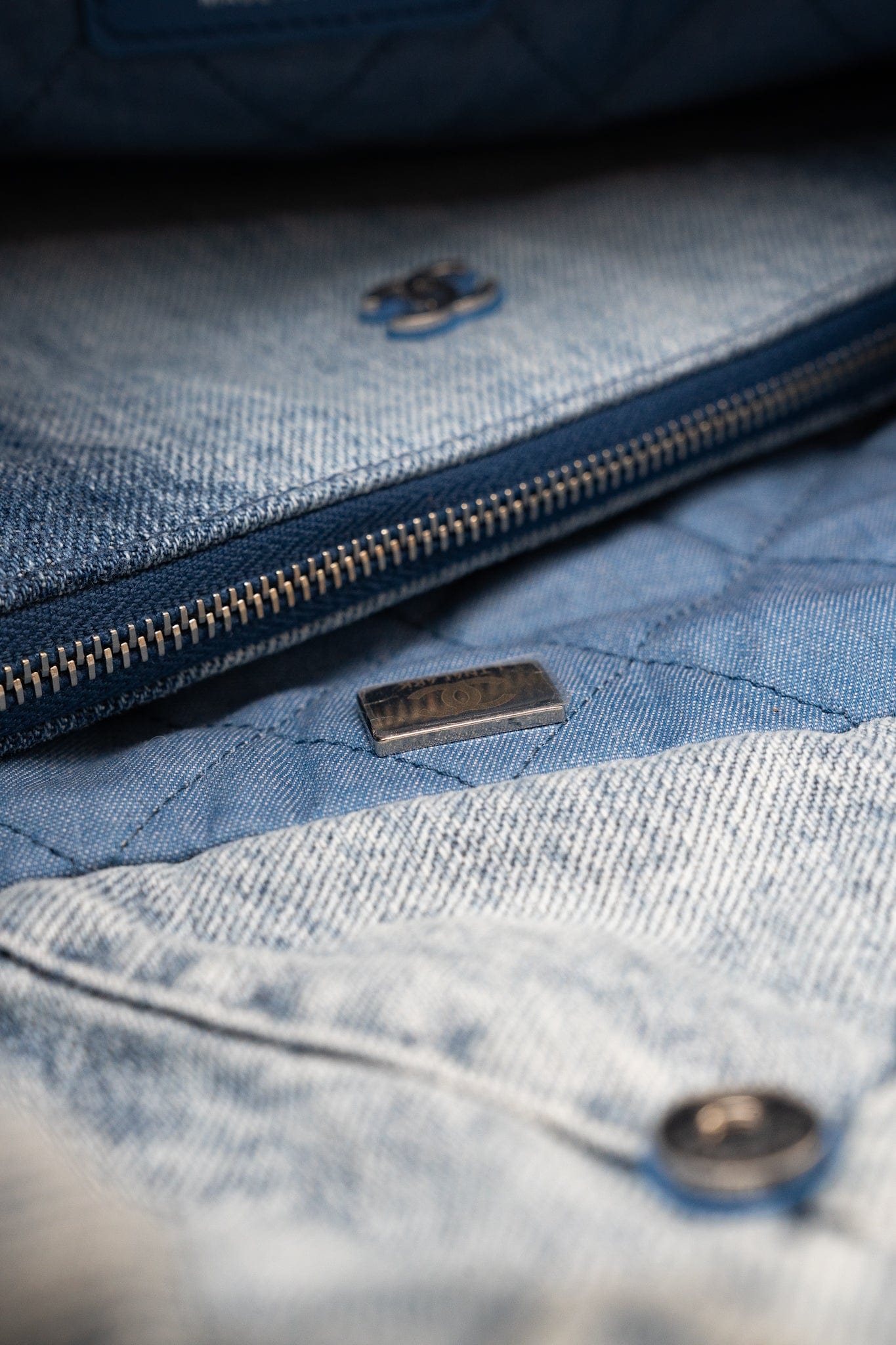 23P Denim Quilted 22 Small Drawstring Bag