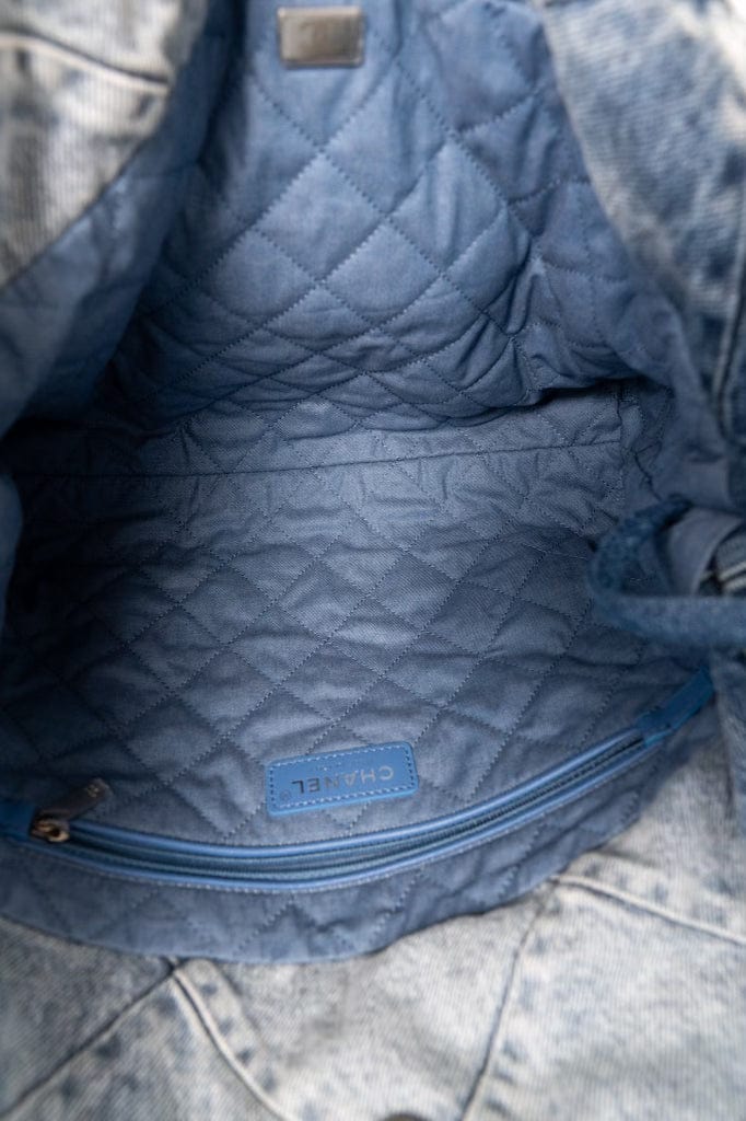 23P Denim Quilted 22 Small Drawstring Bag