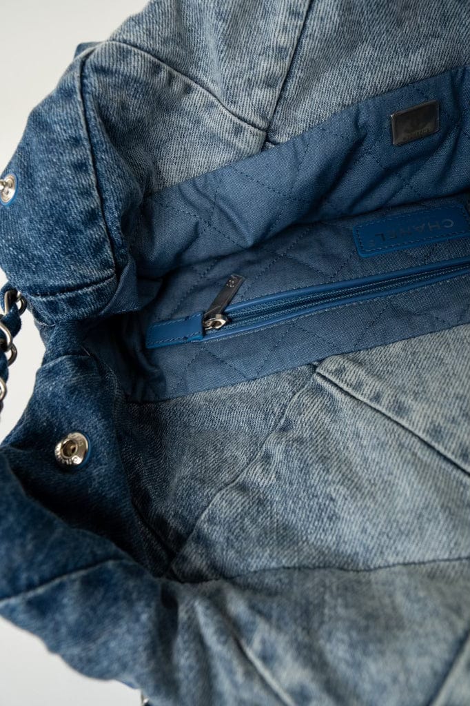 23P Denim Quilted 22 Small Drawstring Bag