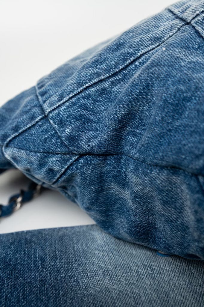 23P Denim Quilted 22 Small Drawstring Bag