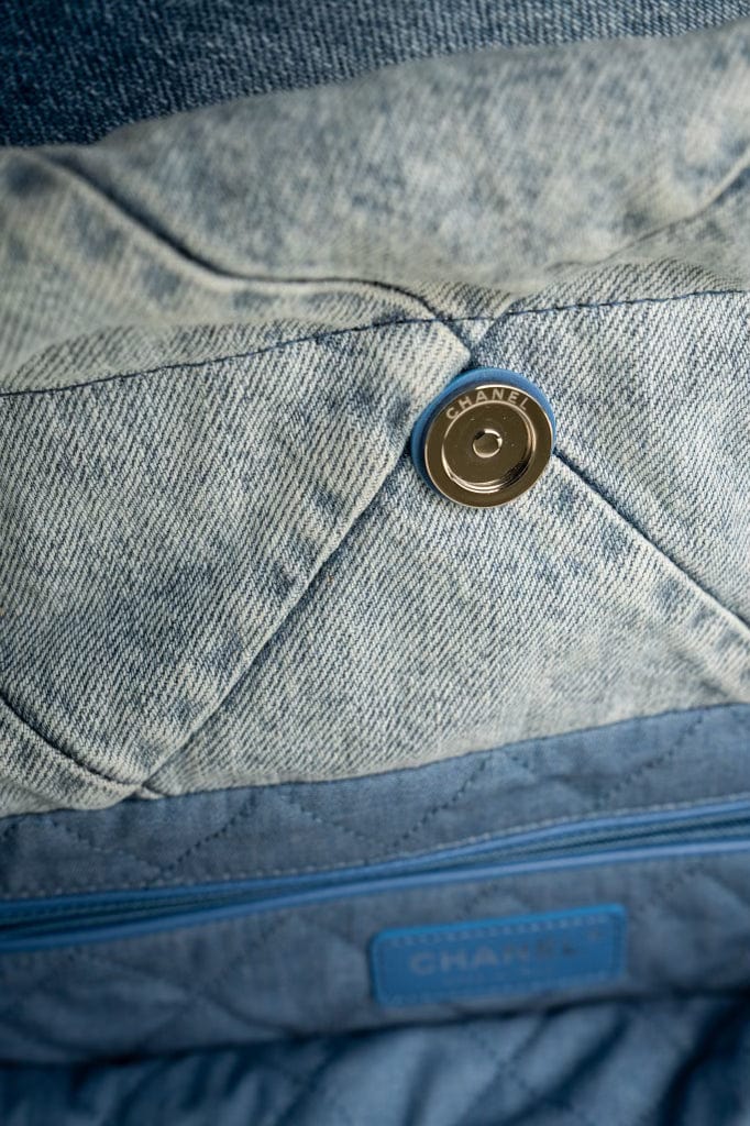 23P Denim Quilted 22 Small Drawstring Bag