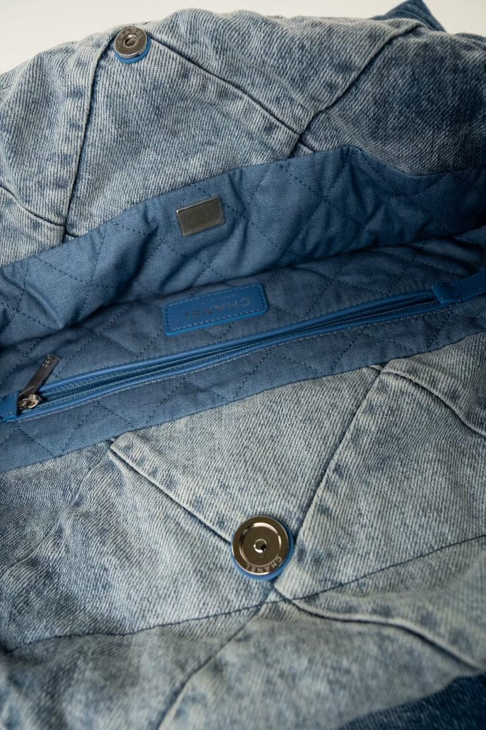 23P Denim Quilted 22 Small Drawstring Bag