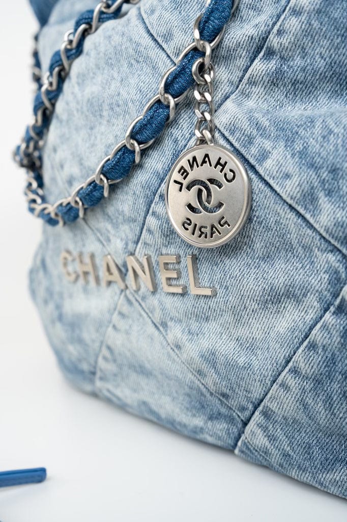 23P Denim Quilted 22 Small Drawstring Bag