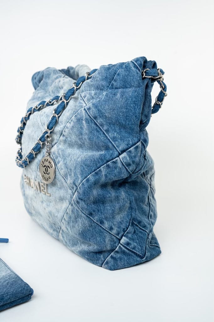 23P Denim Quilted 22 Small Drawstring Bag
