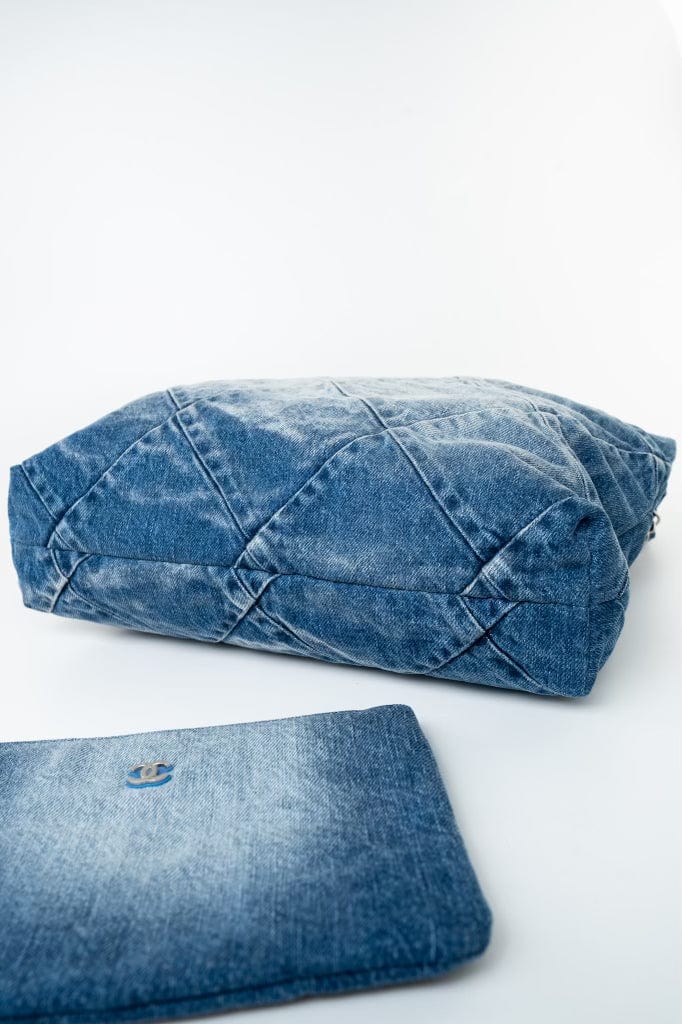 23P Denim Quilted 22 Small Drawstring Bag