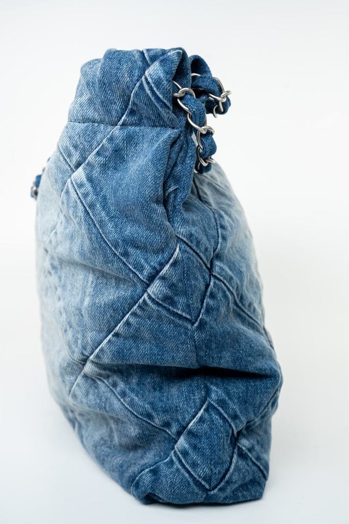 23P Denim Quilted 22 Small Drawstring Bag