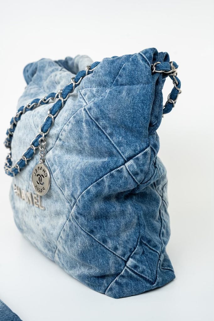23P Denim Quilted 22 Small Drawstring Bag