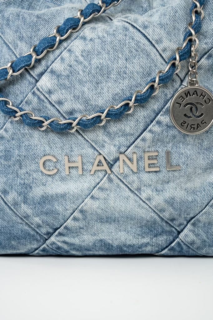 23P Denim Quilted 22 Small Drawstring Bag