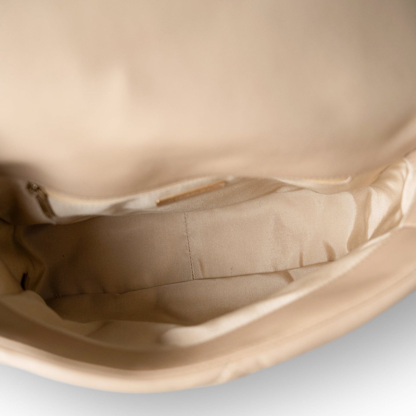 21S Dark Beige Lambskin Quilted 19 Flap Medium/Large