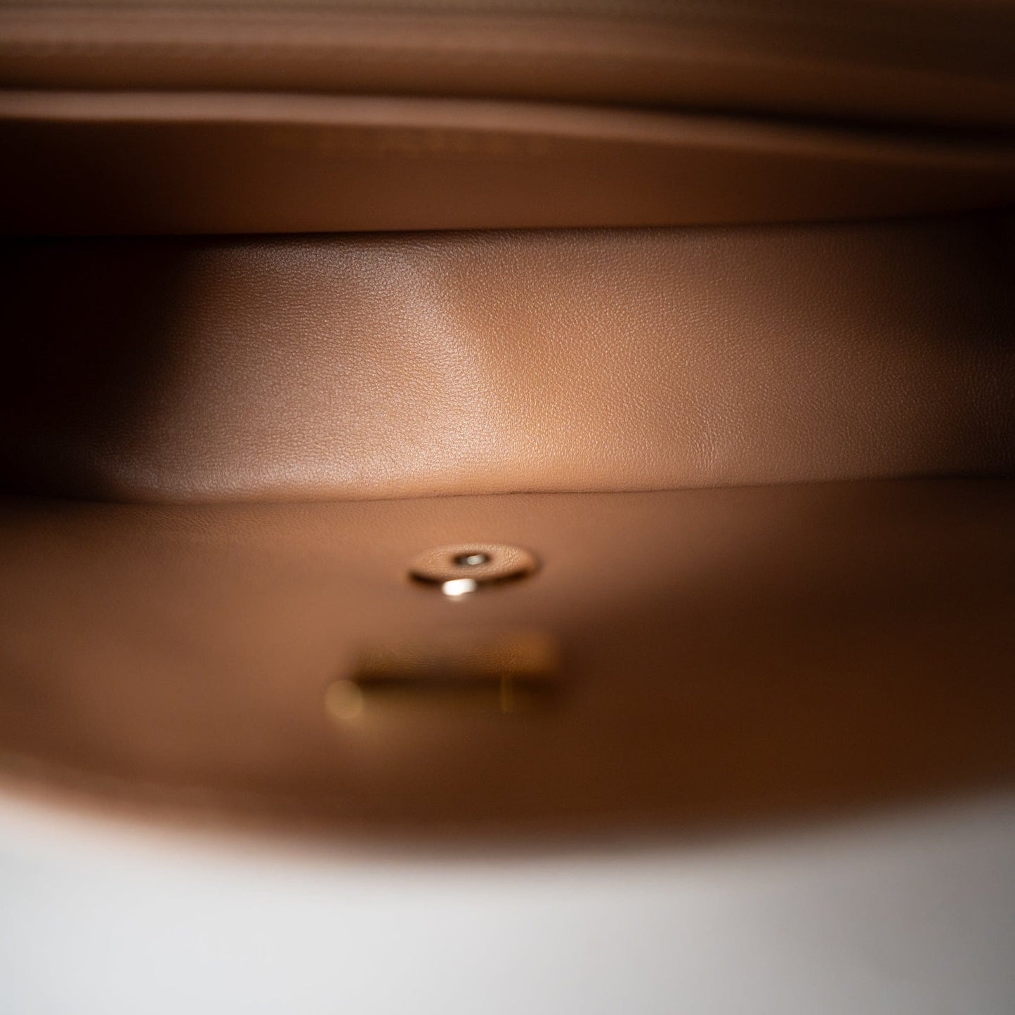 22C Light Beige / Beige Lambskin Quilted Mini Top Handle Light Gold Hardware