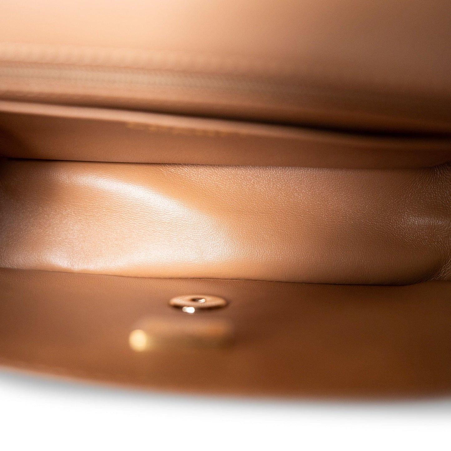 22C Light Beige / Beige Lambskin Quilted Mini Top Handle Light Gold Hardware