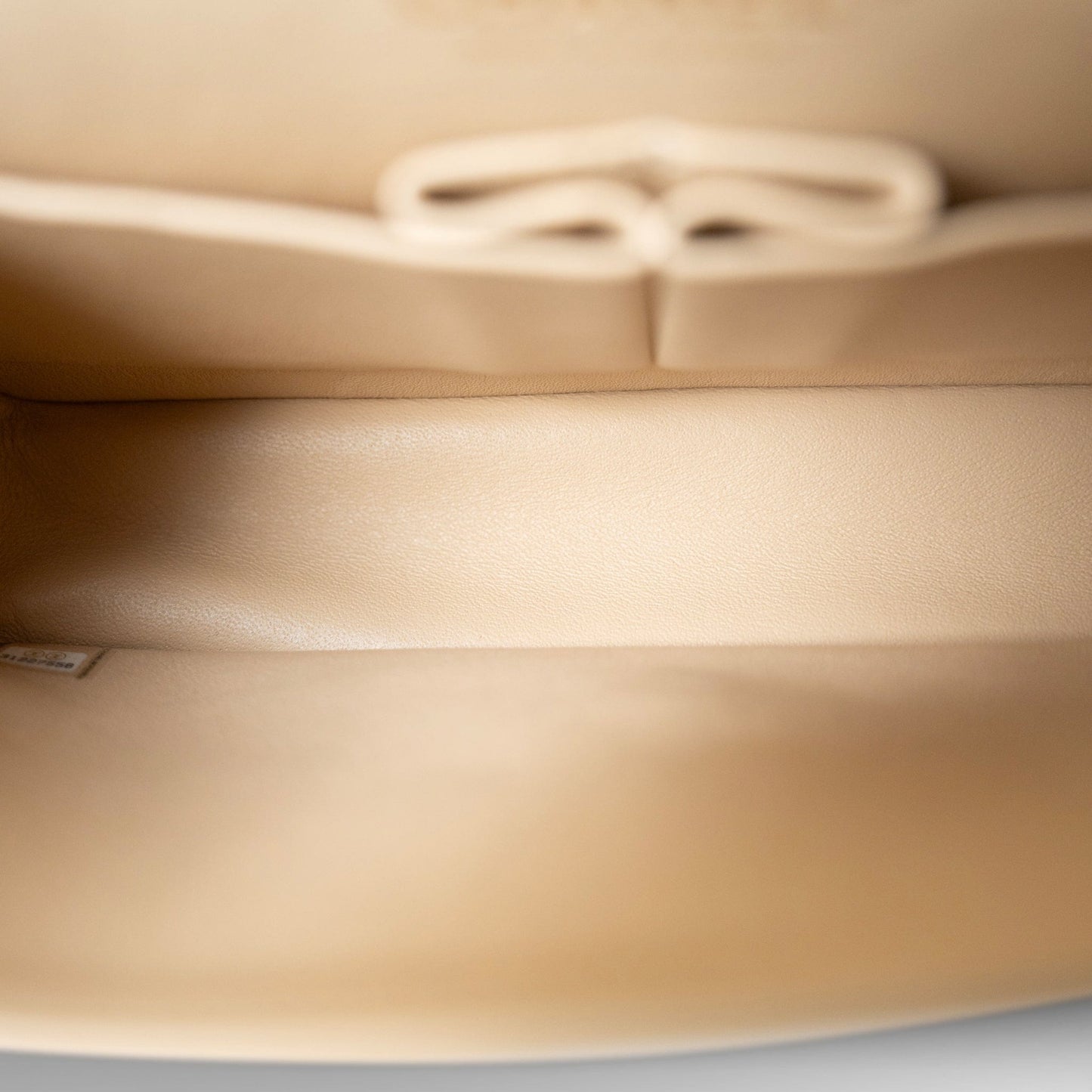 Beige Clair Lambskin Quilted Classic Flap Medium Gold Hardware