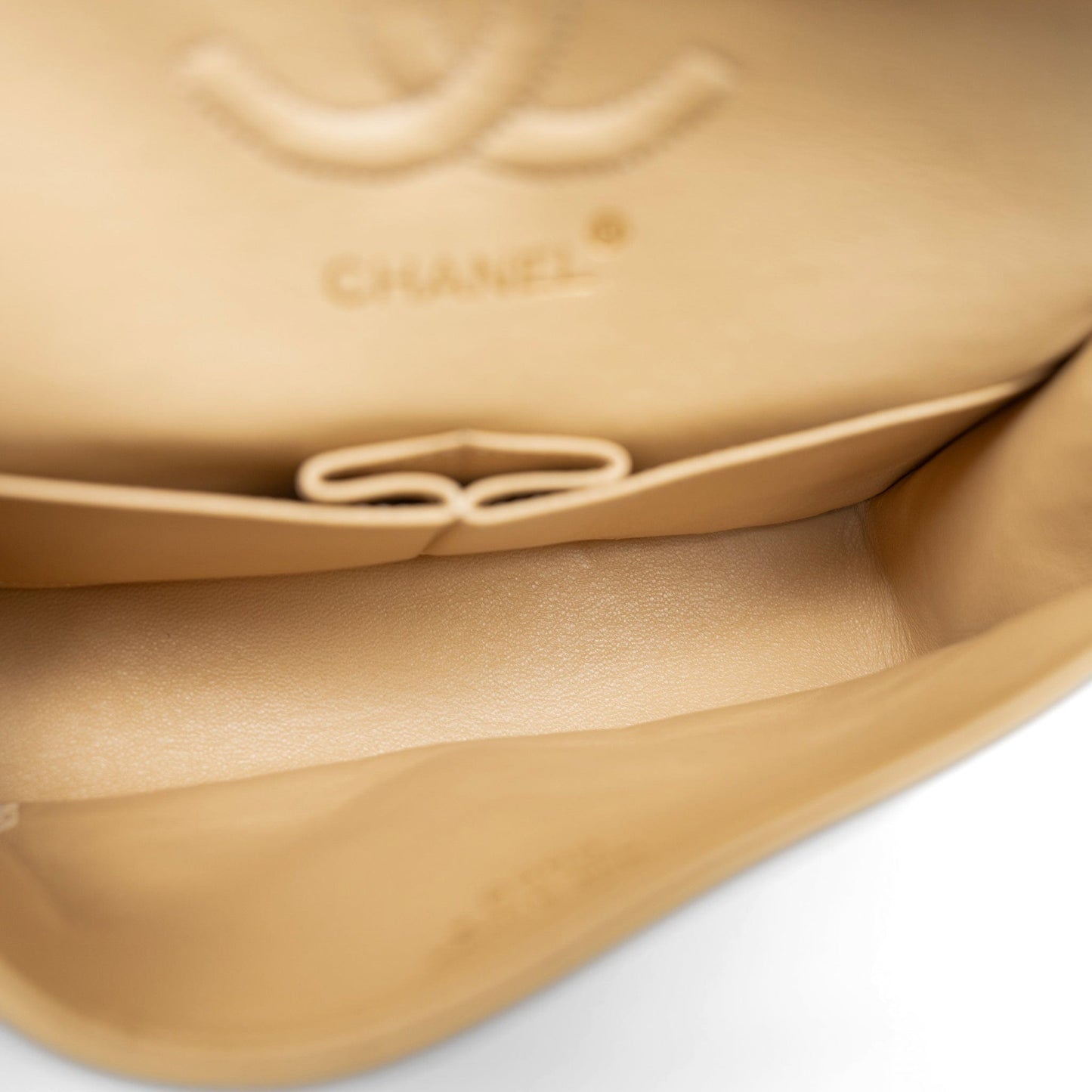 Beige Lambskin Quilted Classic Flap Small Gold Hardware