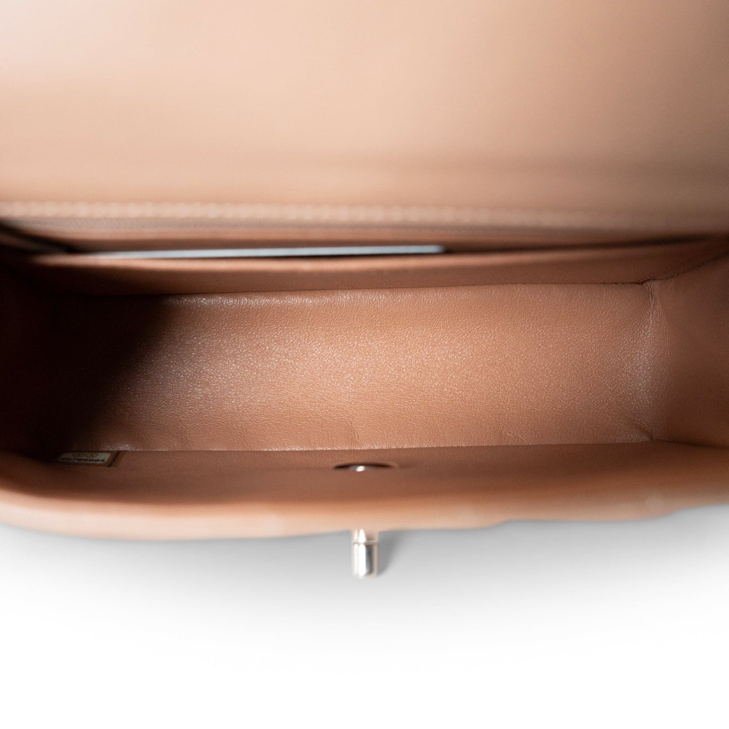 Light Caramel Quilted Mini Rectangular Silver Hardware