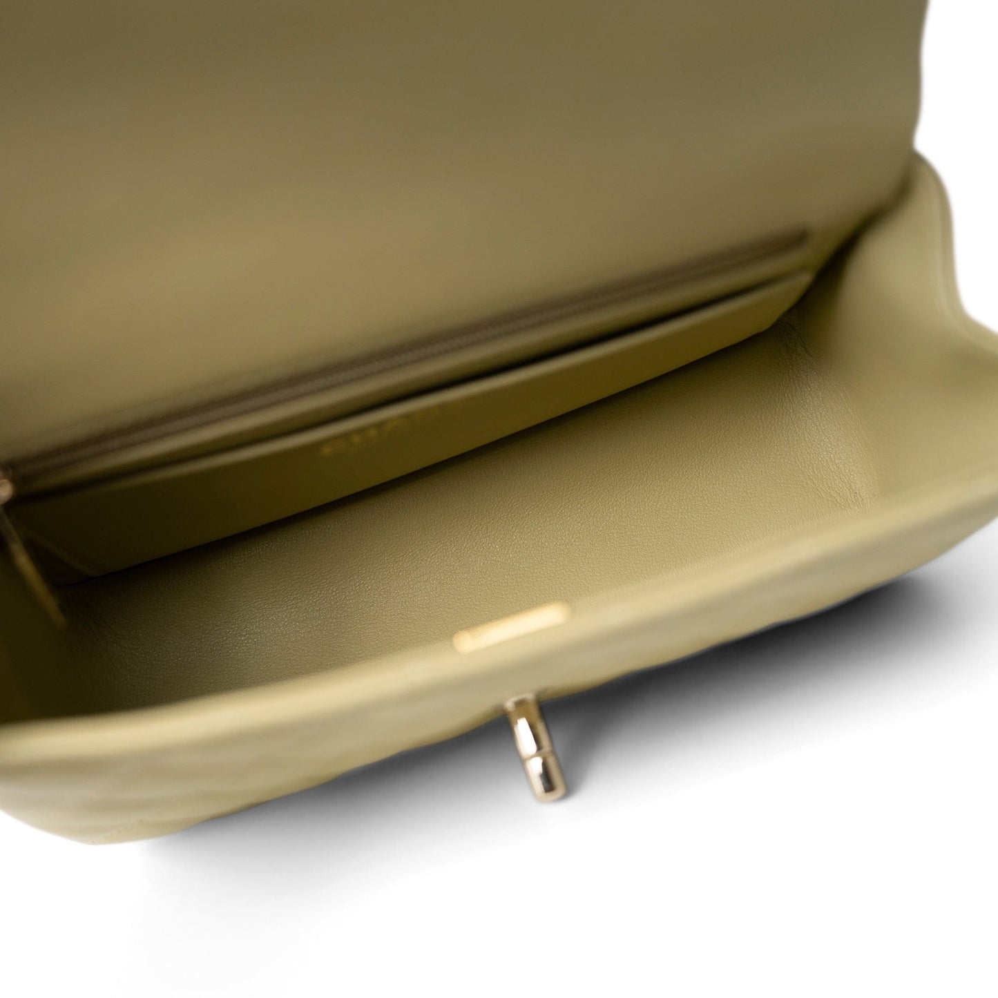 Pastel Yellow Lambskin Quilted Mini Top Handle Light Gold Hardware