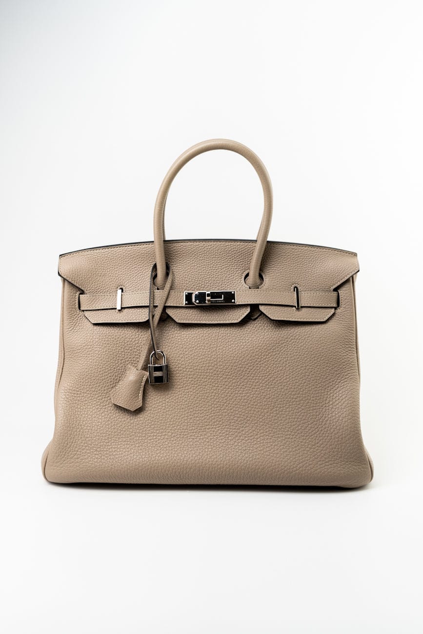 Birkin 35 Gris Tourterelle Veau Togo Leather Palladium Played 2011 O