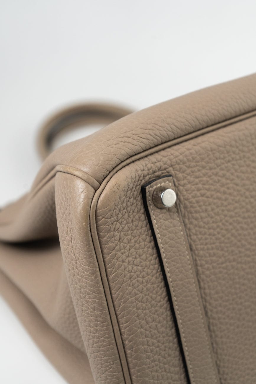 Birkin 35 Gris Tourterelle Veau Togo Leather Palladium Played 2011 O