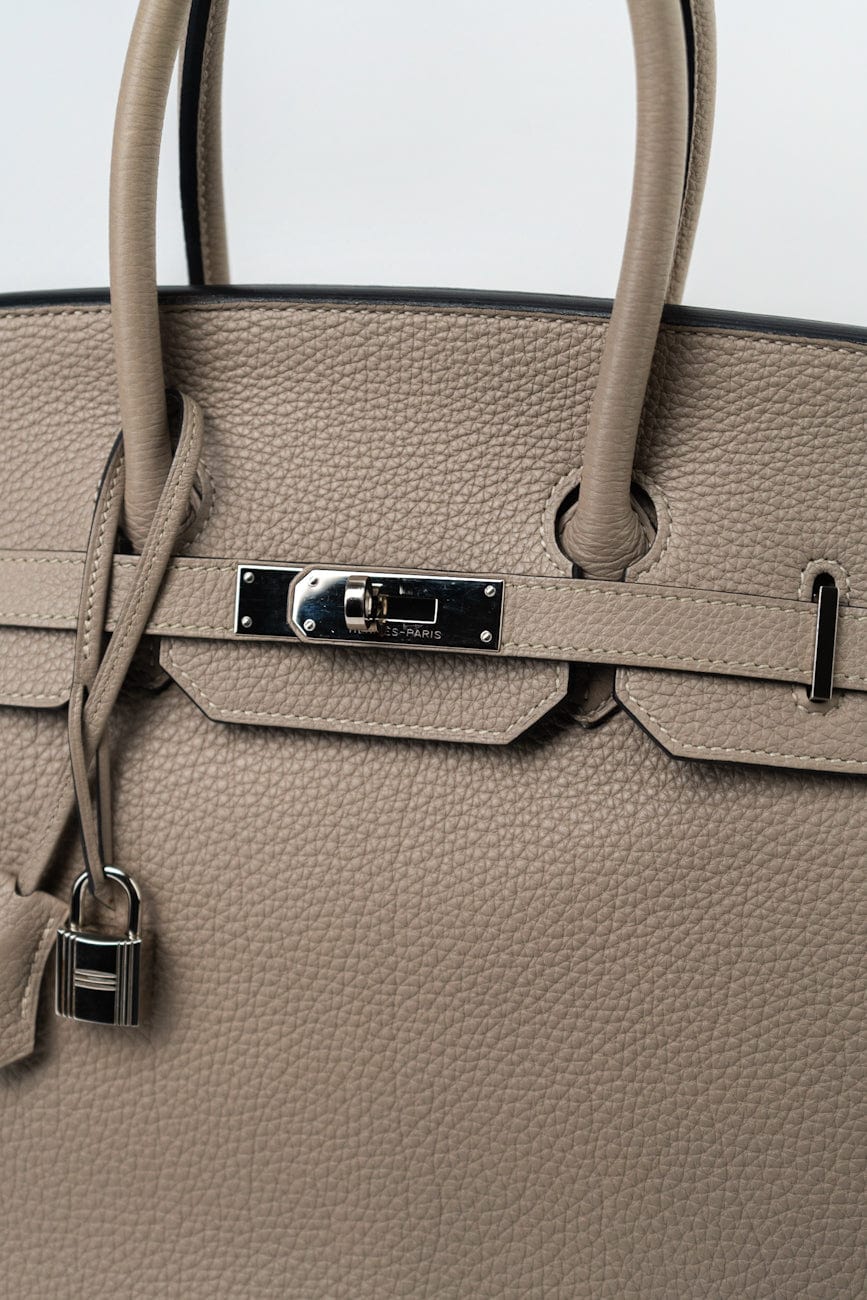 Birkin 35 Gris Tourterelle Veau Togo Leather Palladium Played 2011 O