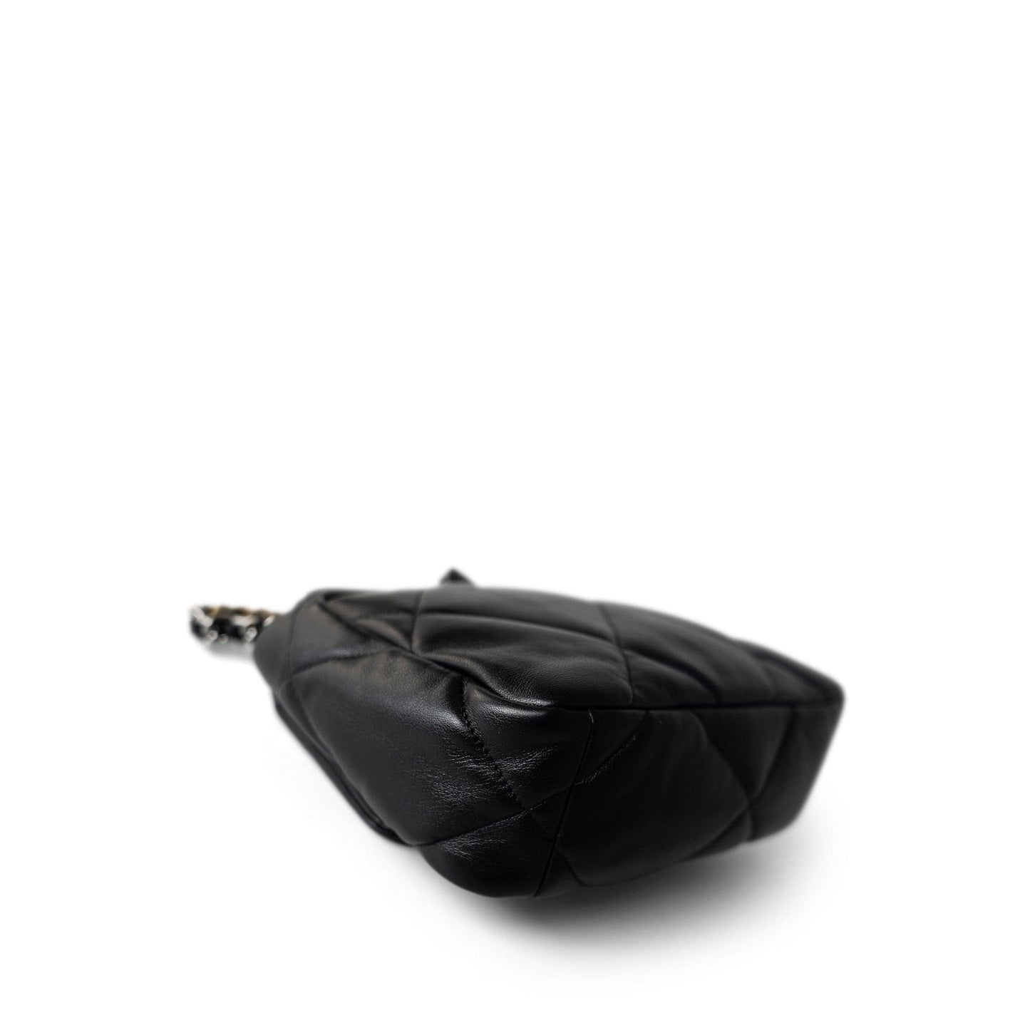 21P Black Lambskin Quilted 19 Flap Small Mixed Hardware