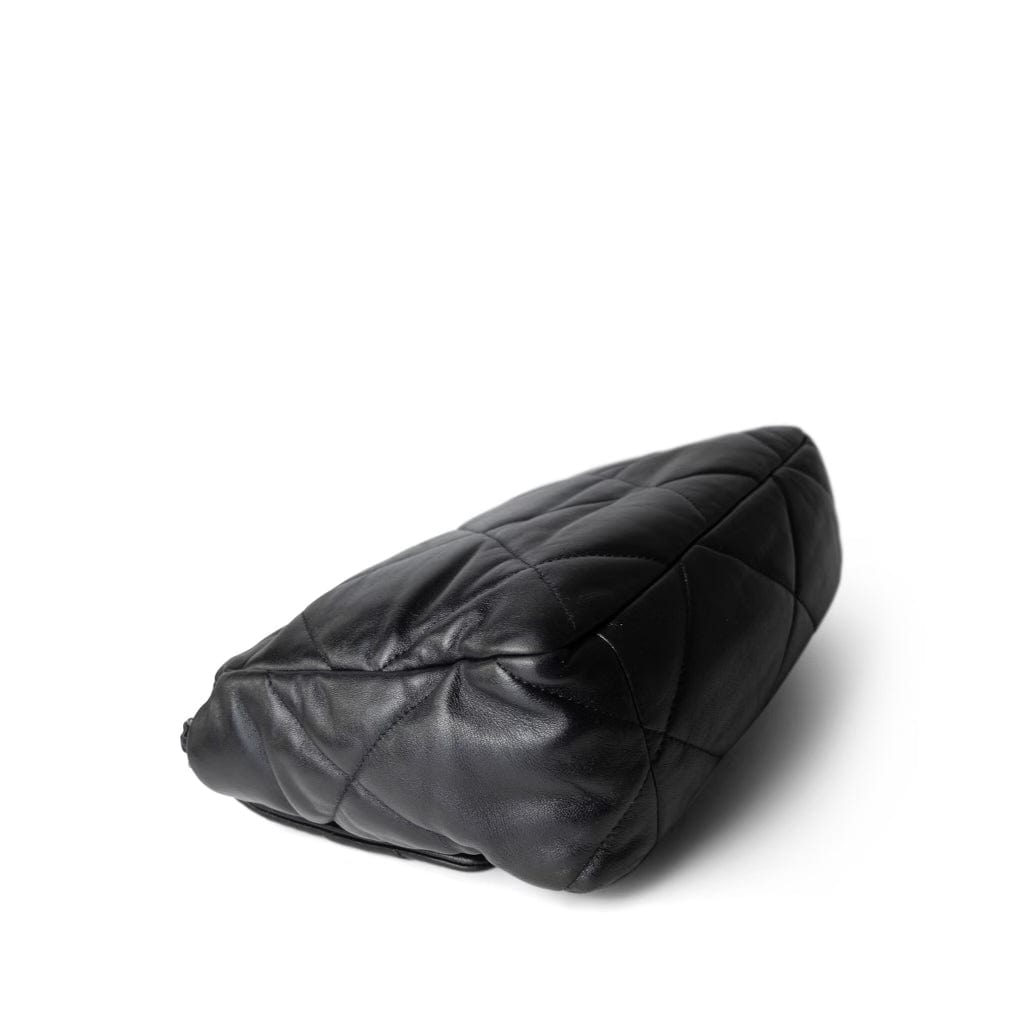 22P Black Lambskin Quilted Large 19 Flap Mixed Hardware