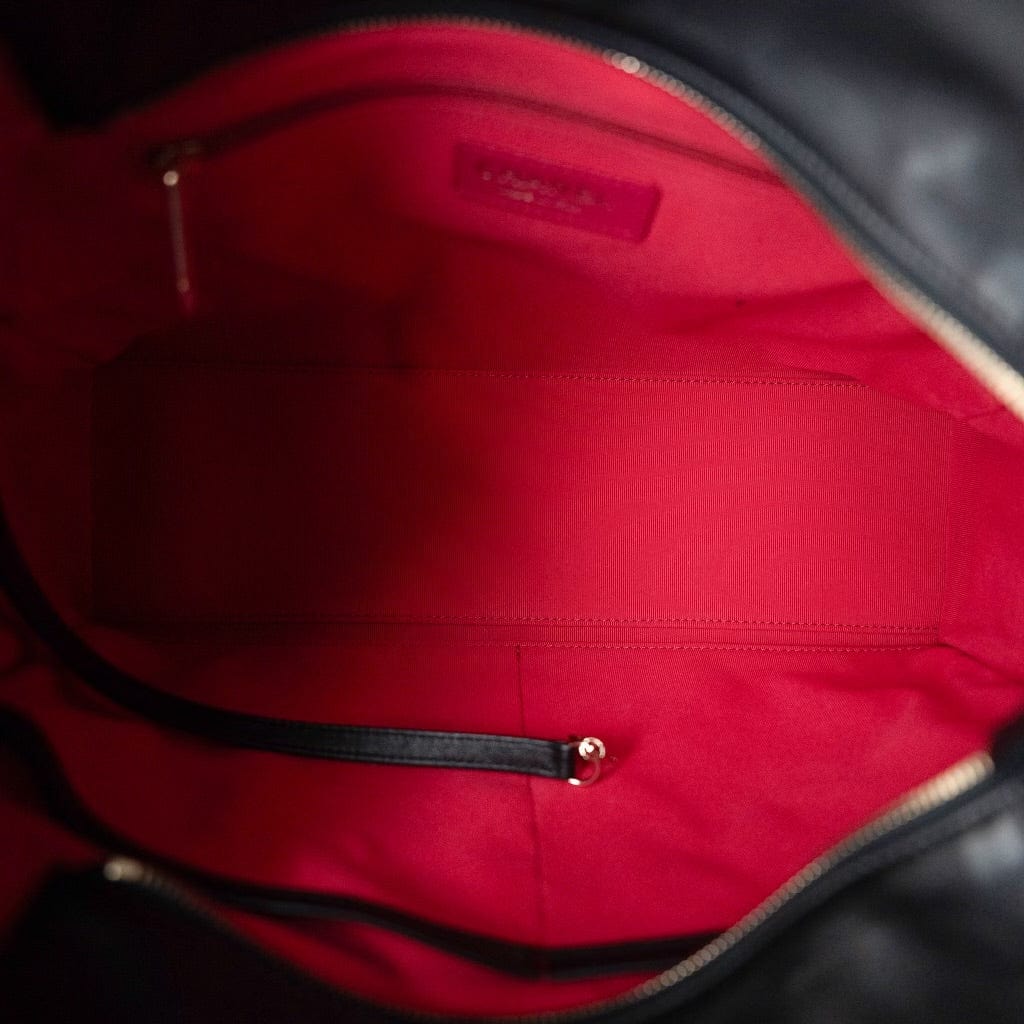 22P Small Black Zipped Shopping Bag